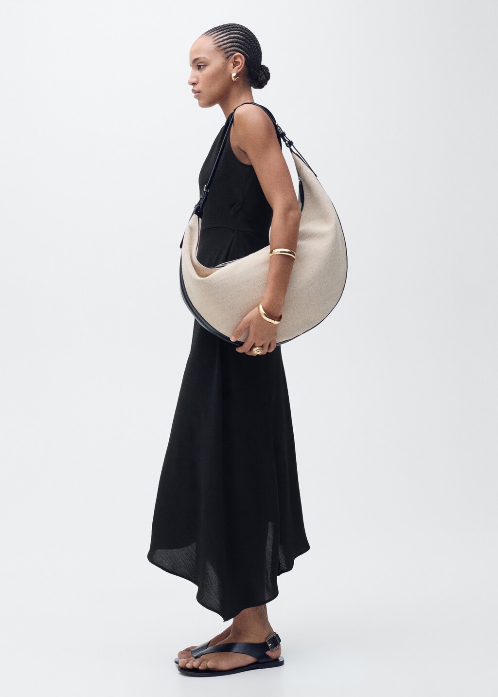 Long asymmetric dress - Black