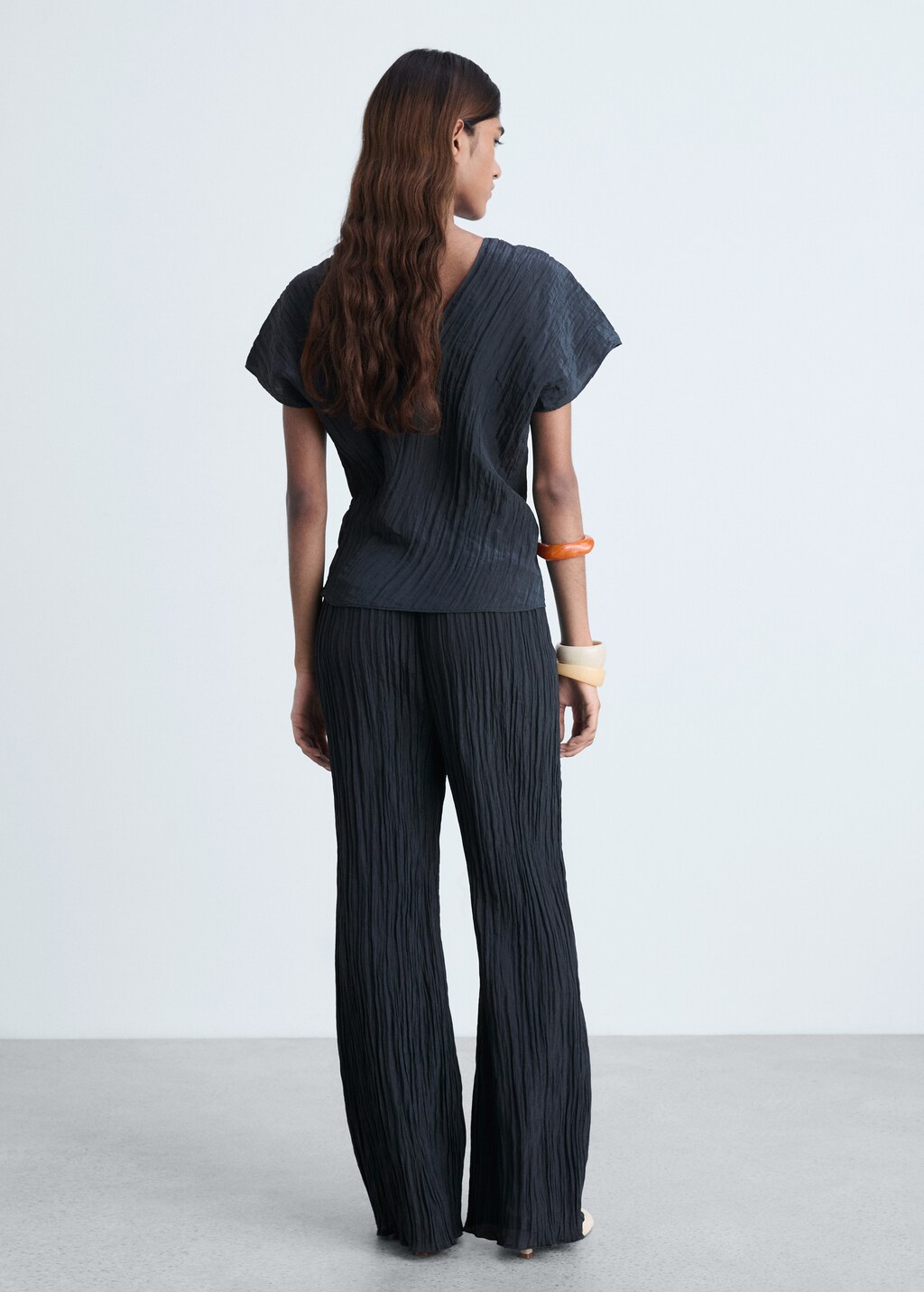 Pleated straight trousers - Vanilla
