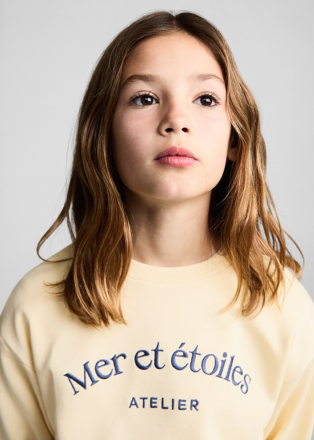 Message cotton sweatshirt - Yellow