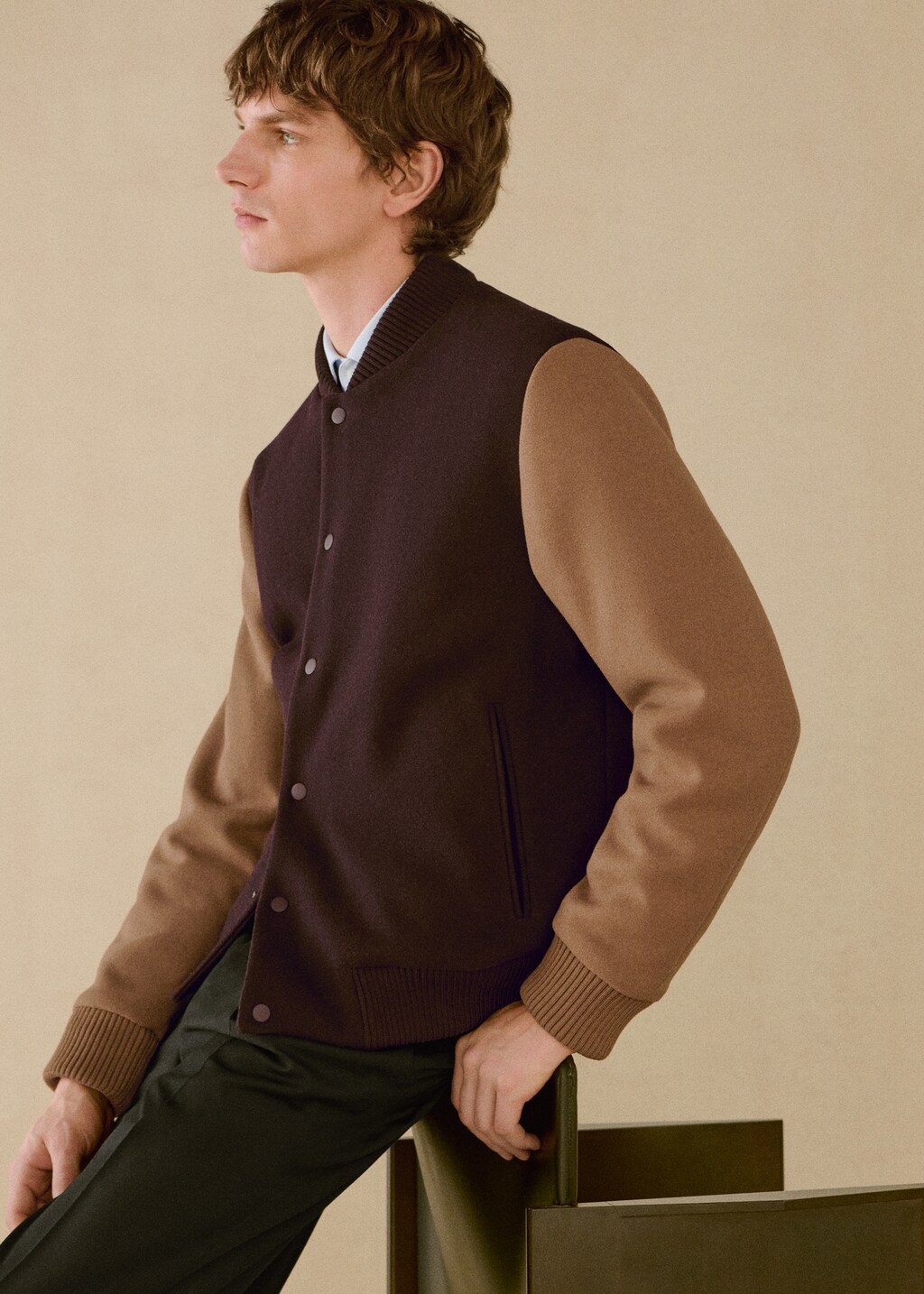 Two-tone bomber jacket - Maroon