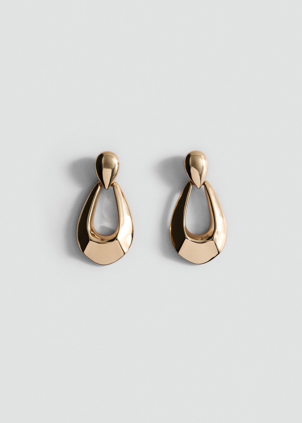 Oval hanging earrings - Gold