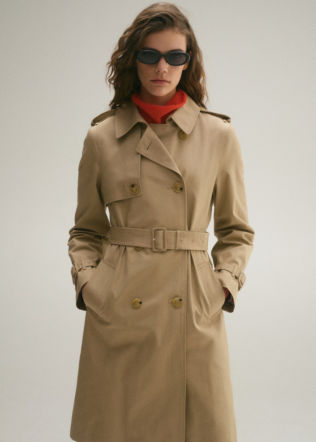 Classic trench coat with belt - Dark Navy
