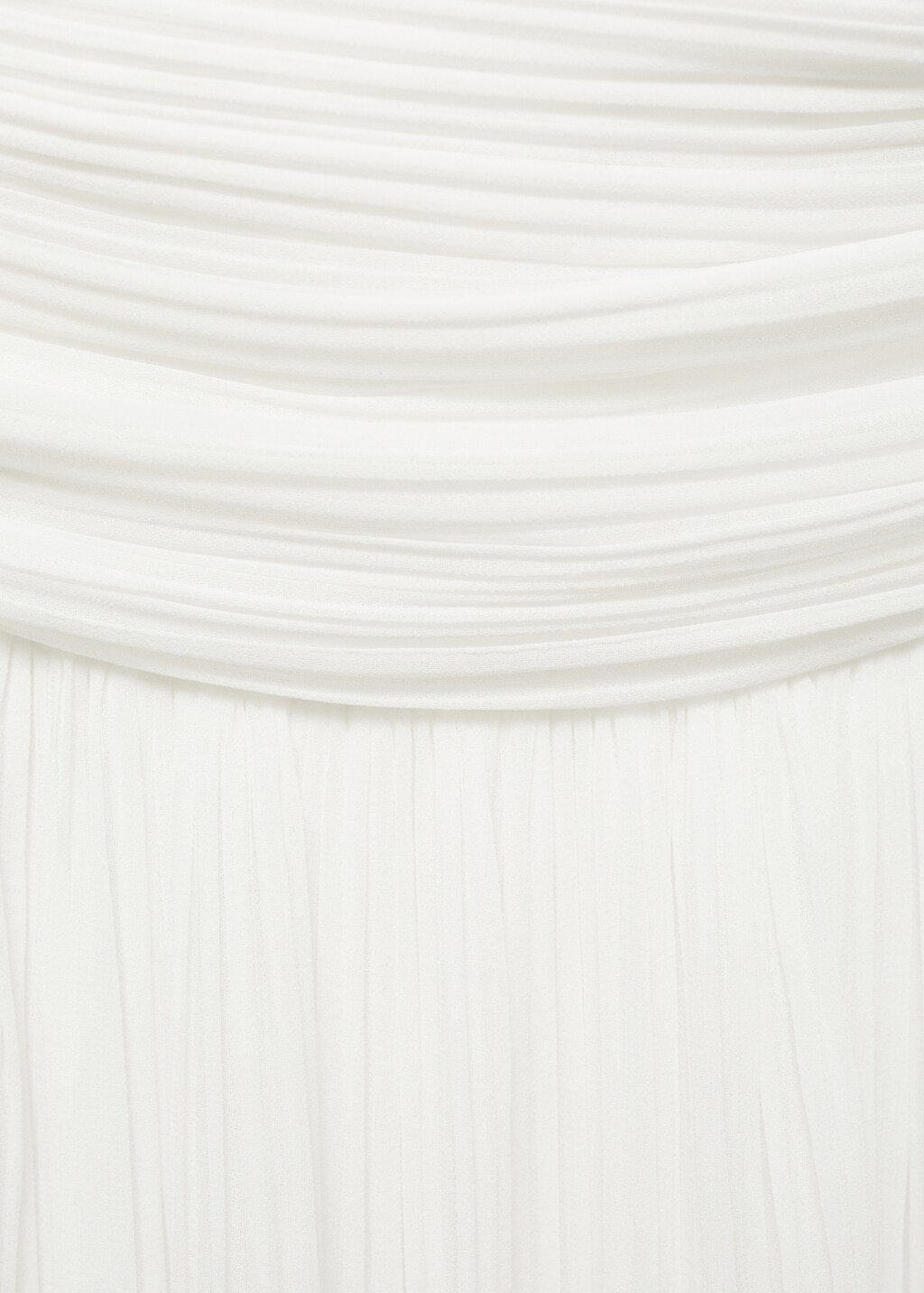 Off-the-shoulder pleated dress - White