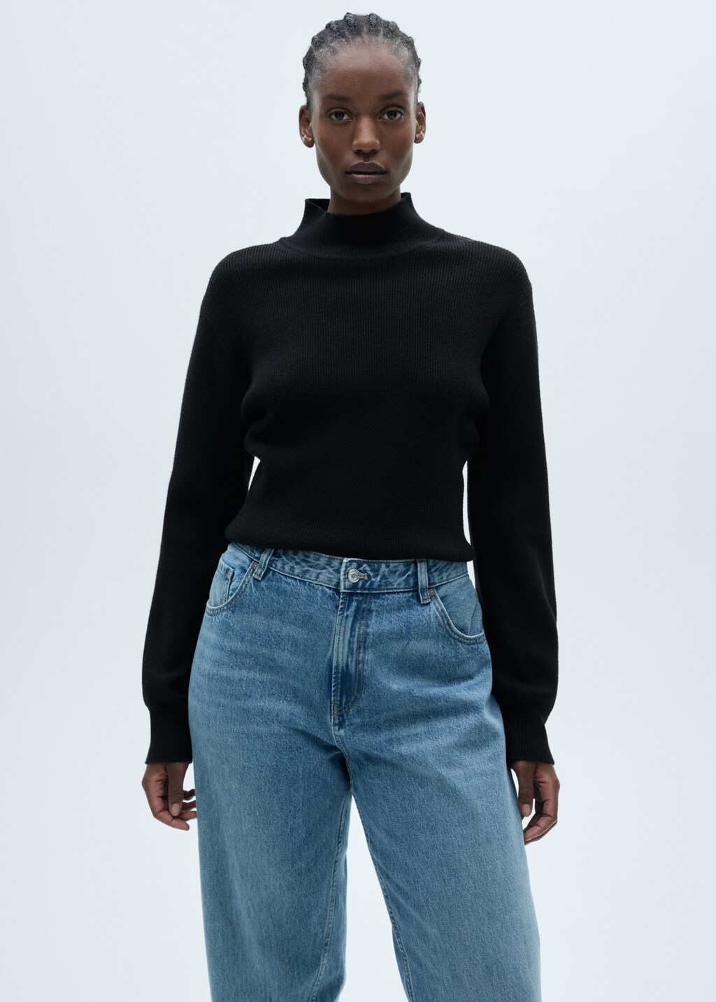 Miami medium-rise straight-fit jeans - Black denim