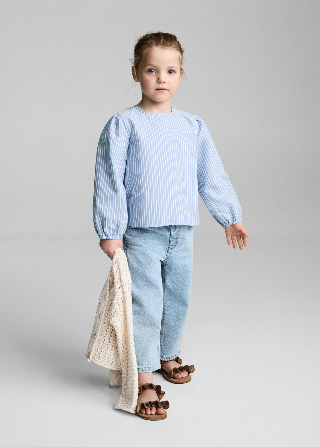 Striped cotton blouse - Indigo Blue