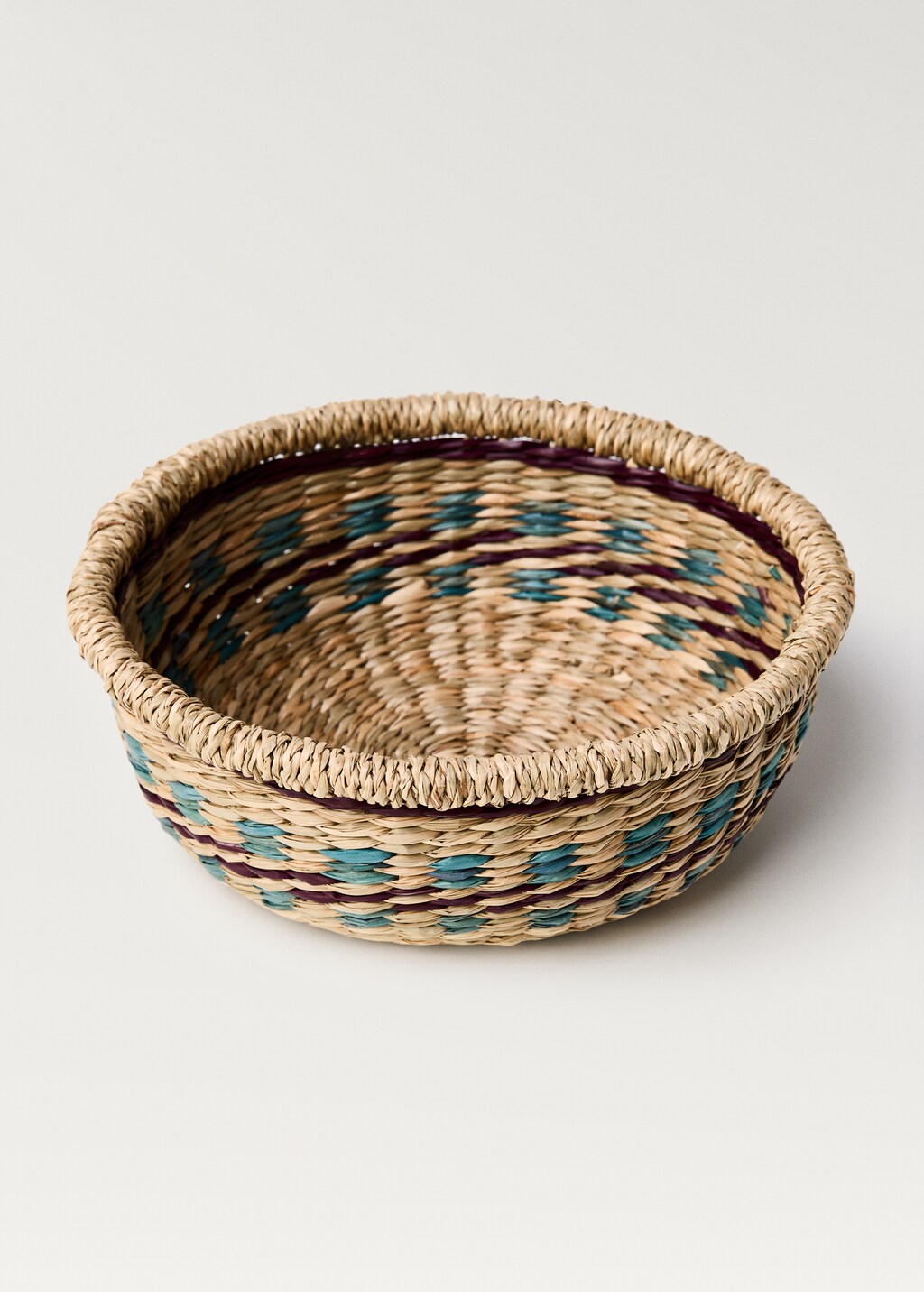 Small coloured seagrass basket - Brown