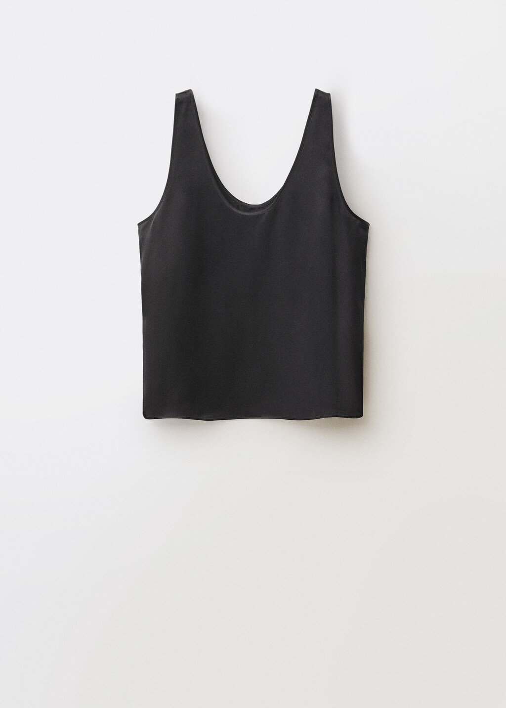 Silk top with straps - Black