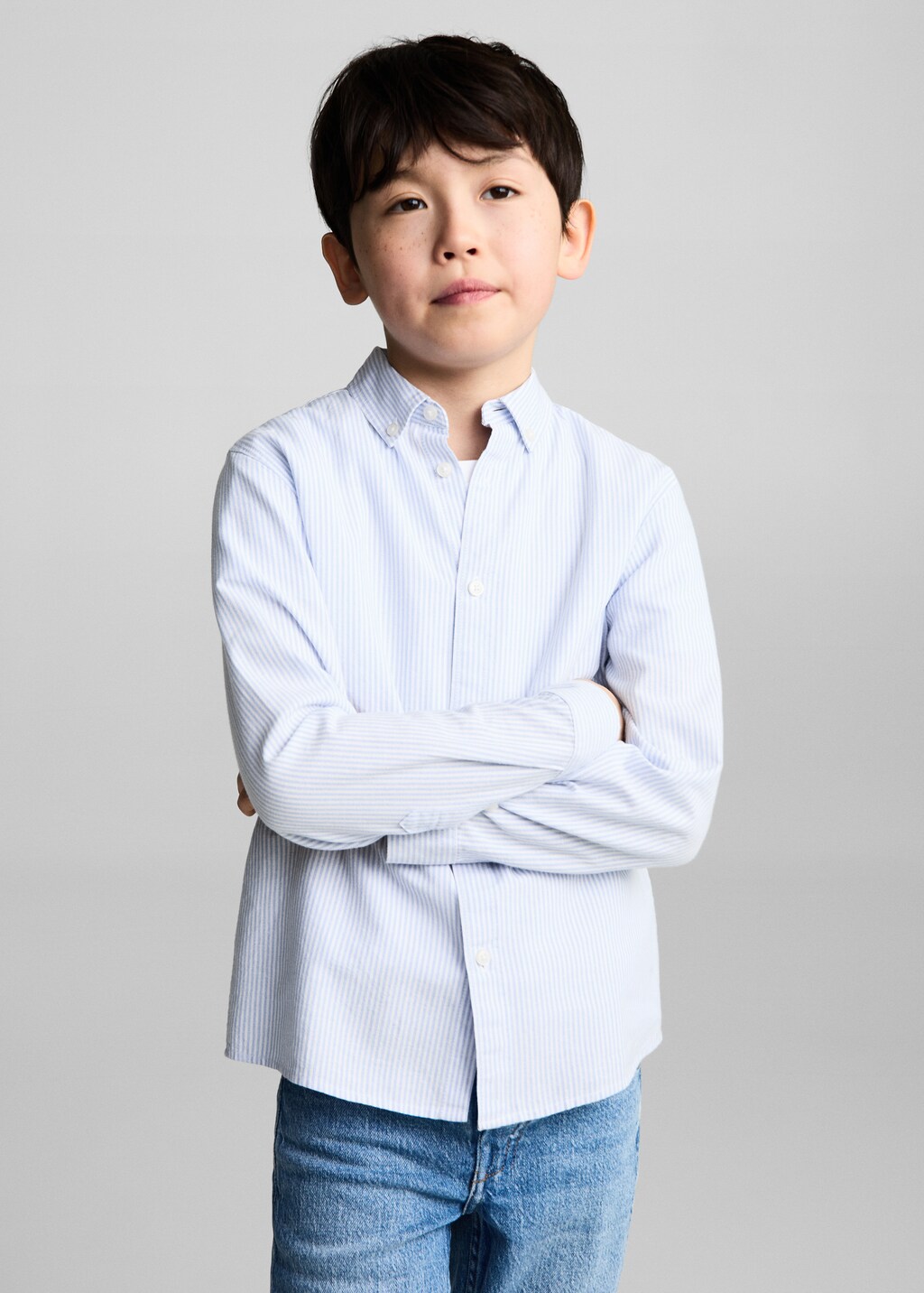 100% cotton Oxford striped shirt - Sky Blue