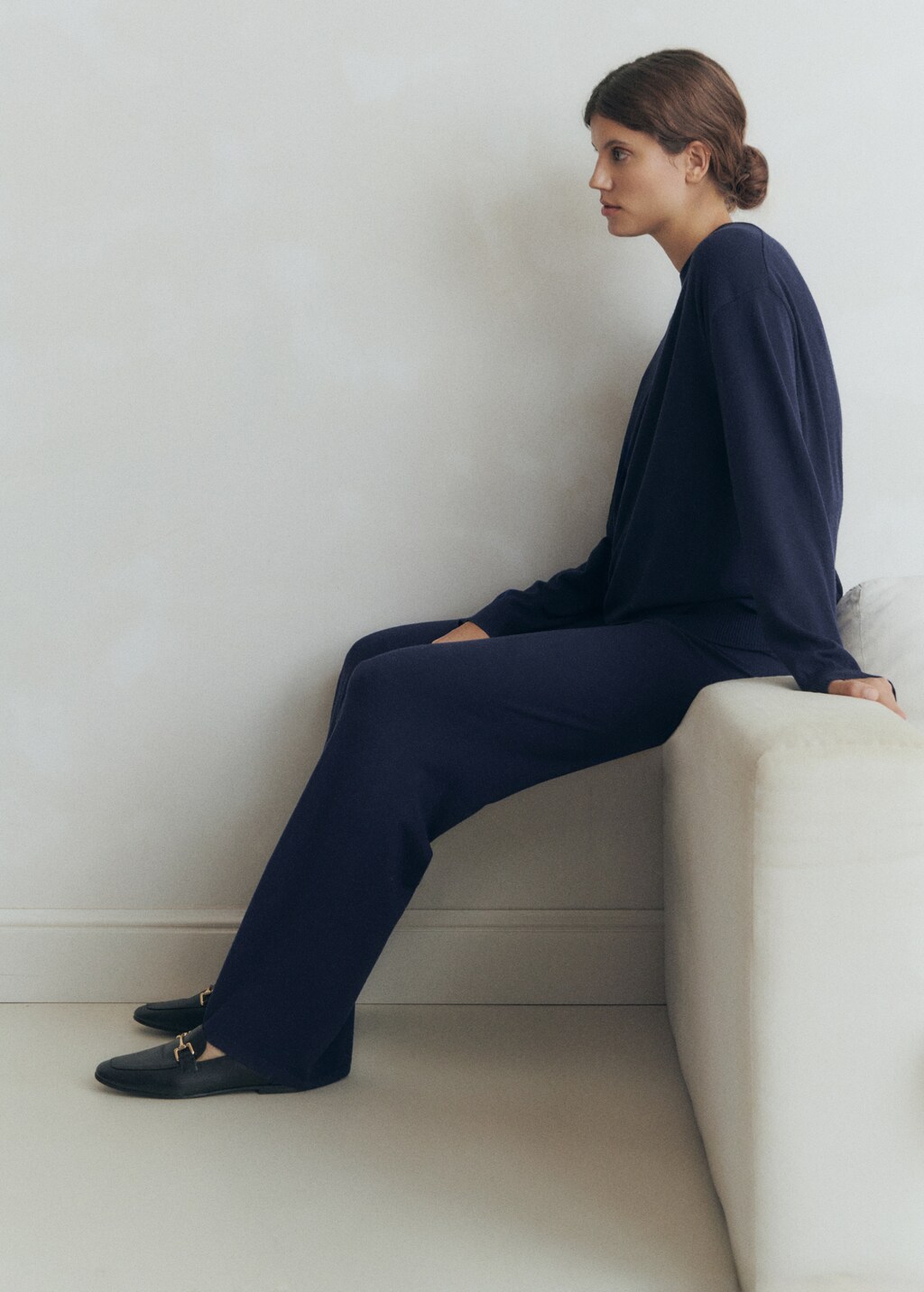 Wideleg knitted maternity trousers - Charcoal