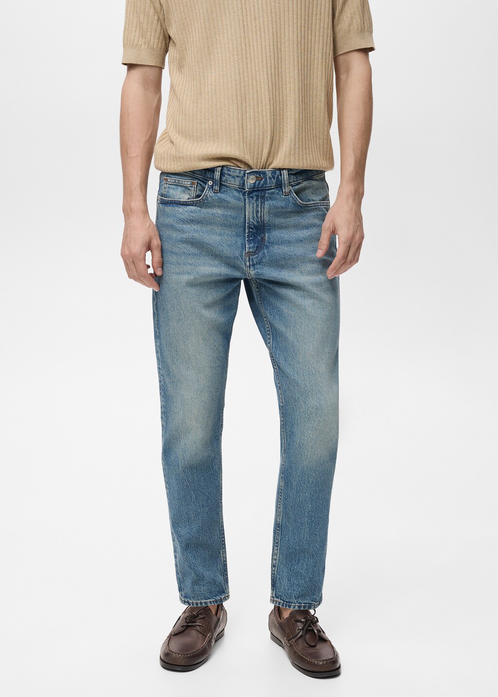 Ben tapered cropped jeans - Medium Brown