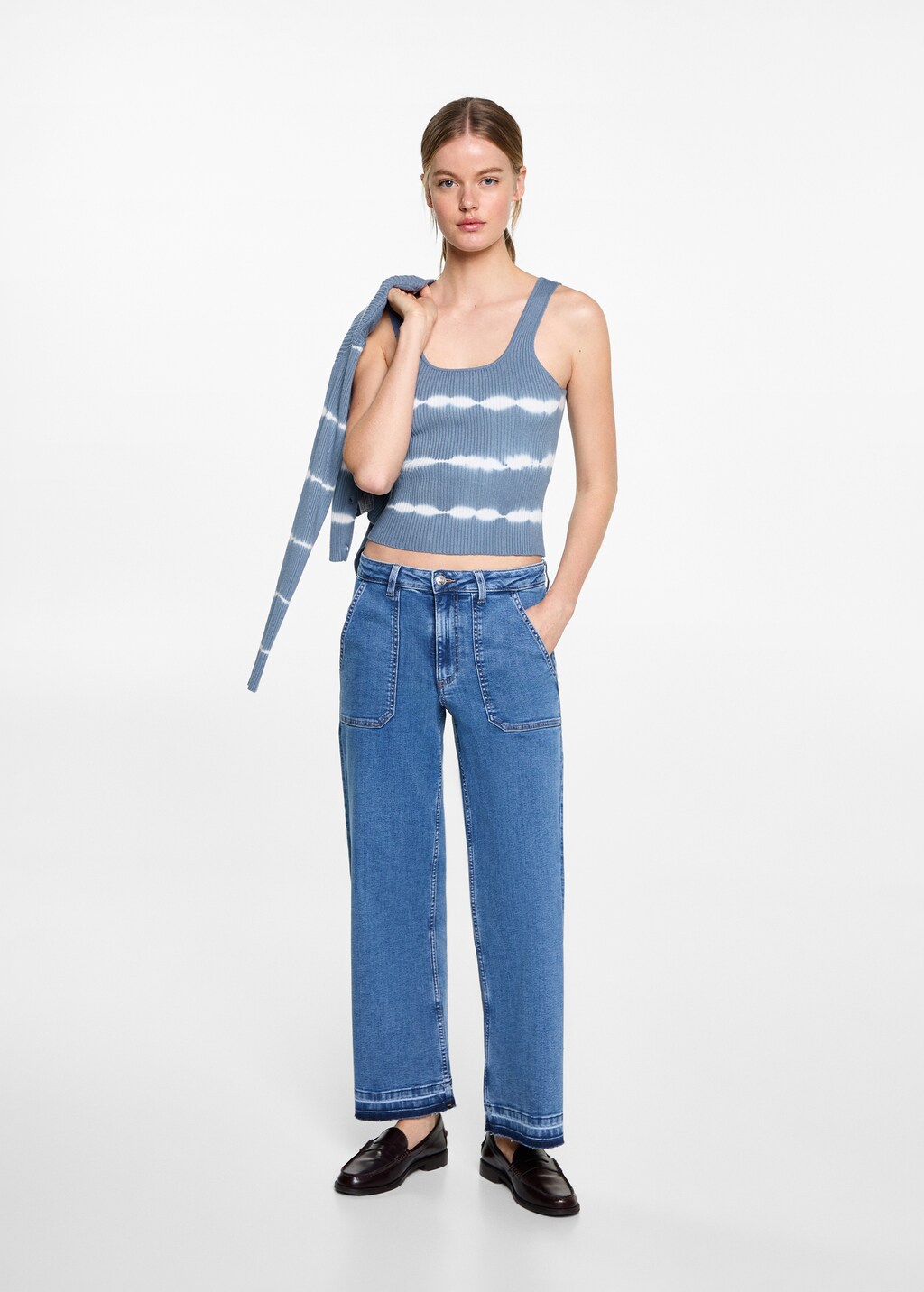 Tie-dye effect top - Charcoal