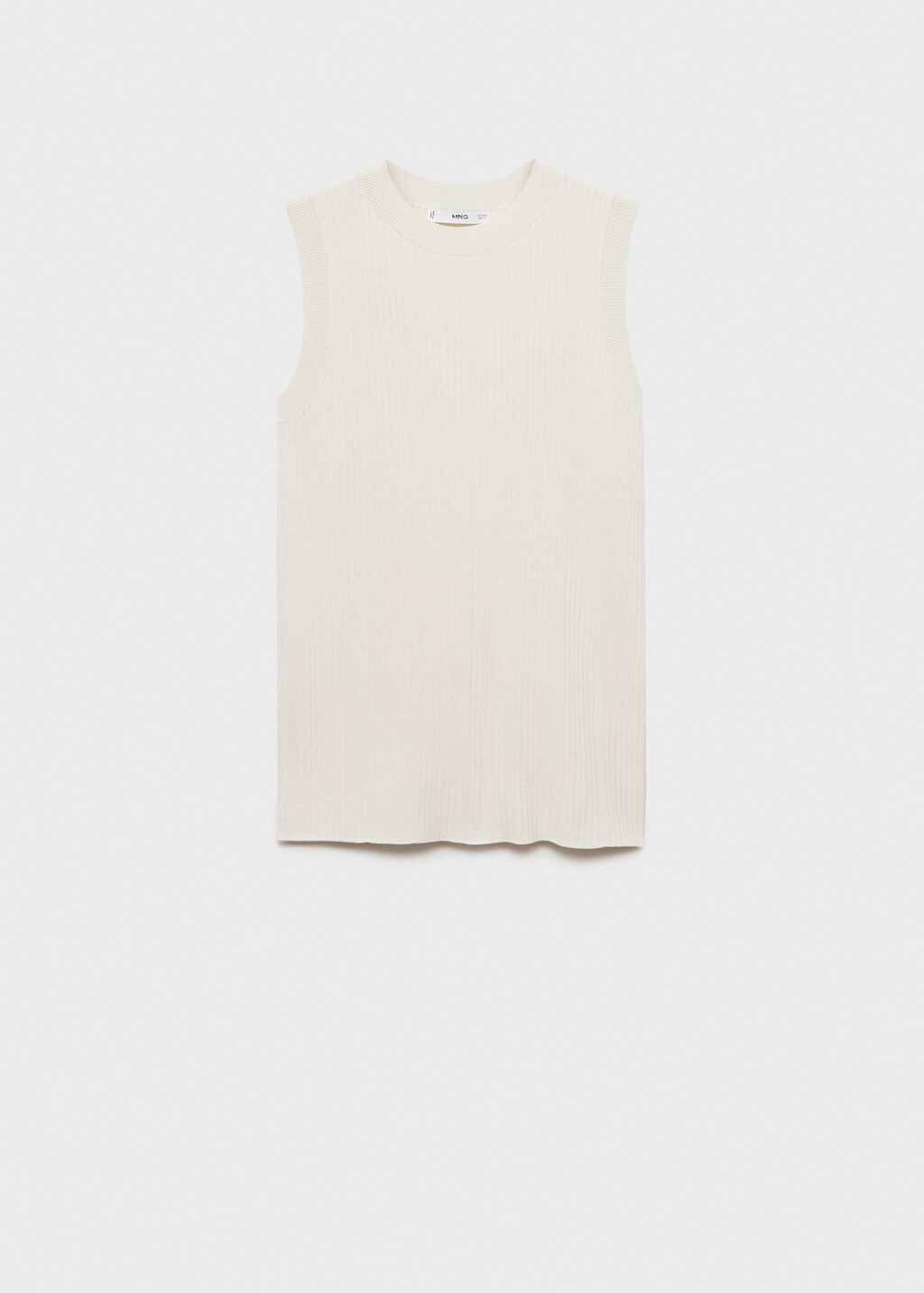 Ribbed top with openings - Ecru