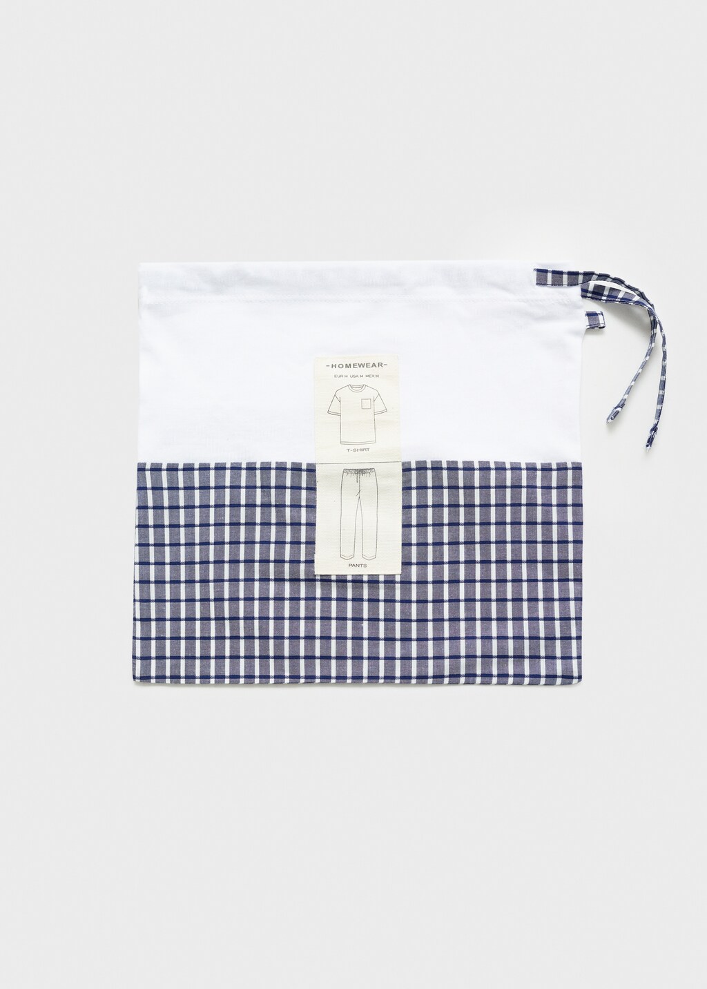 100% cotton check pyjama set - Dark Navy