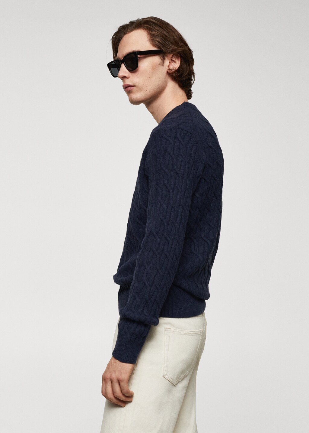 Braided knitted sweater - Off White