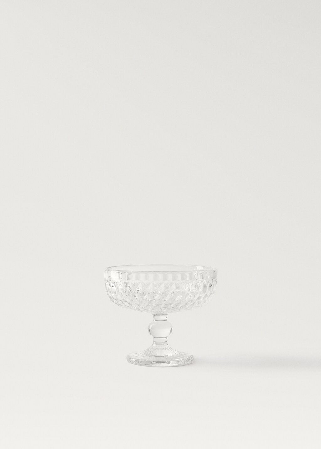 Geometric embossed-glass ice cream glass - Ice Grey