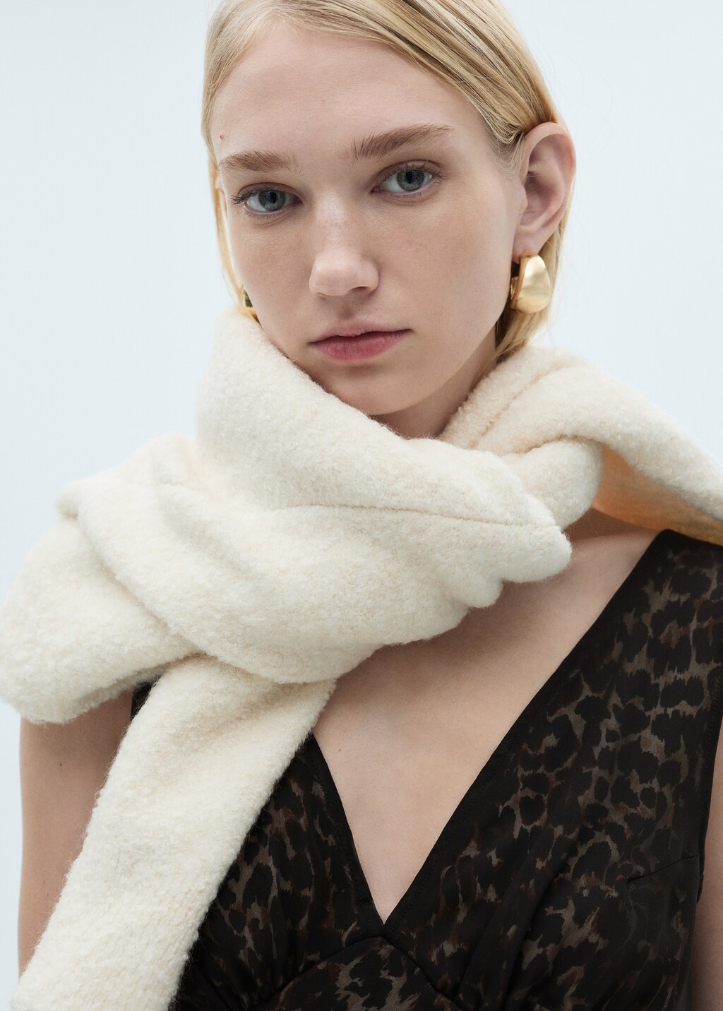 Leopard V-neck dress - Black