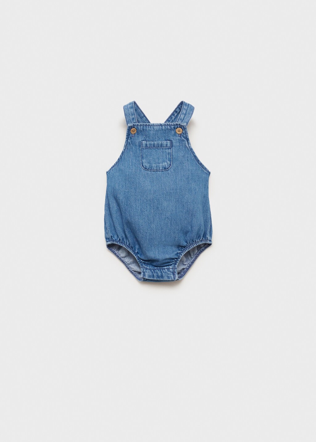 Denim cotton romper - Medium Blue