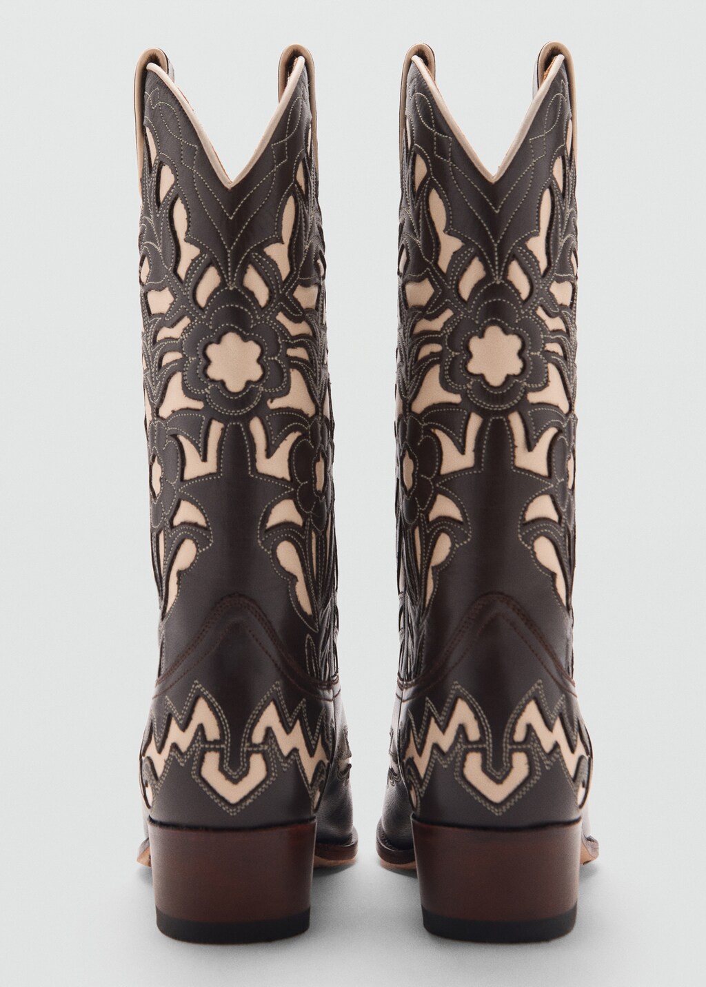 Two-tone leather cowboy boots - Brown