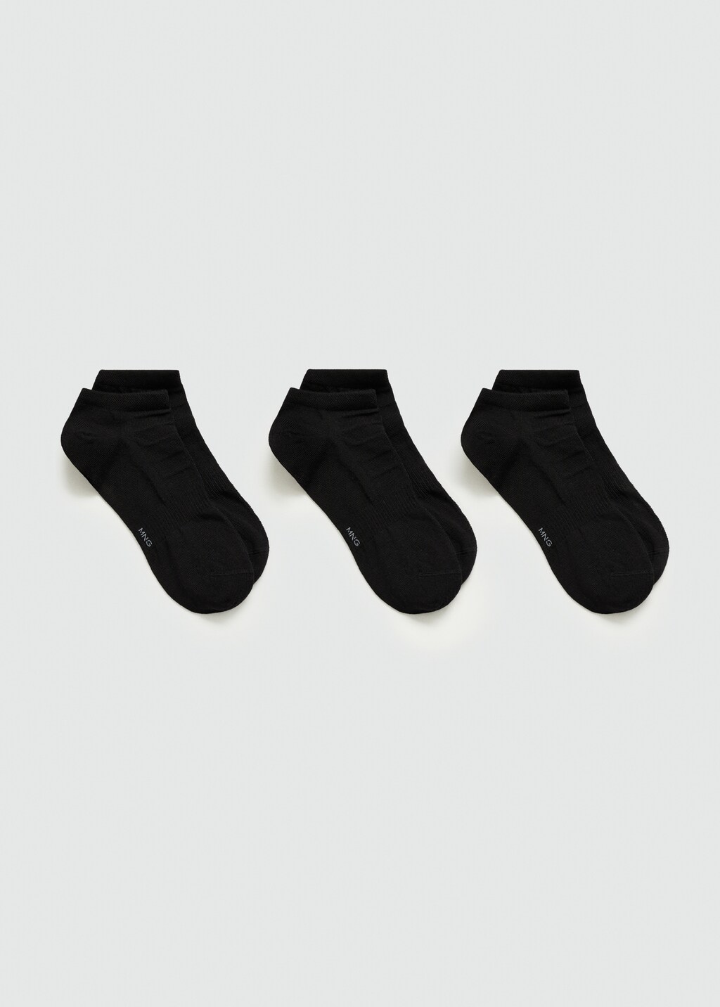 Pack of 3 plain cotton socks - Black
