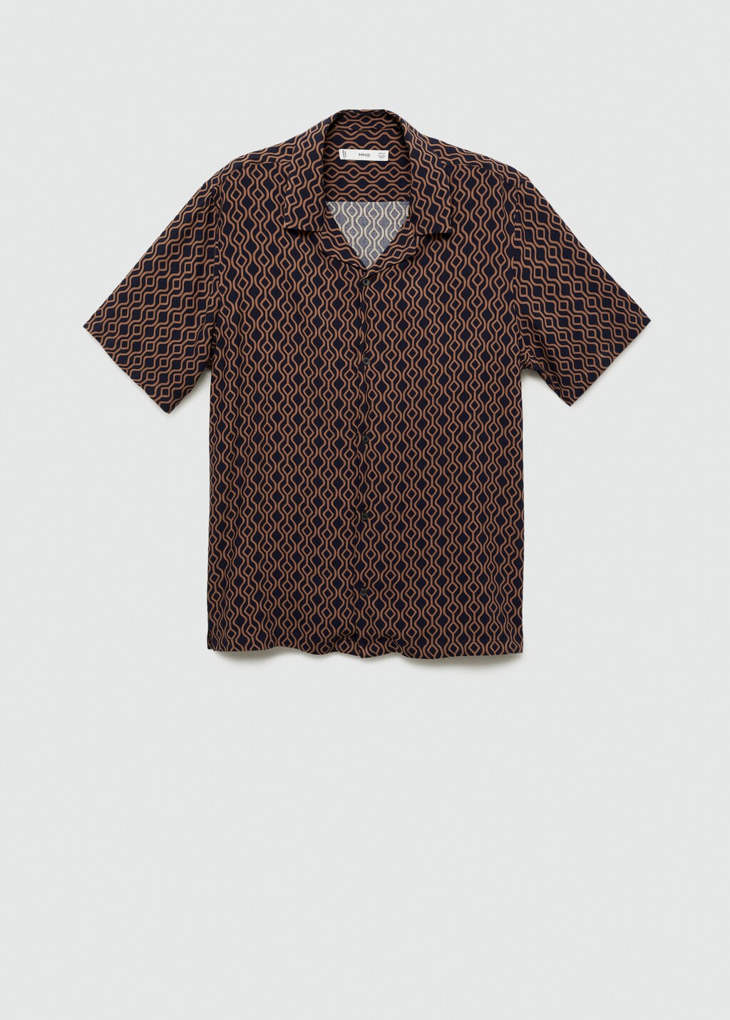 Printed fluid regular-fit shirt - Dark Navy