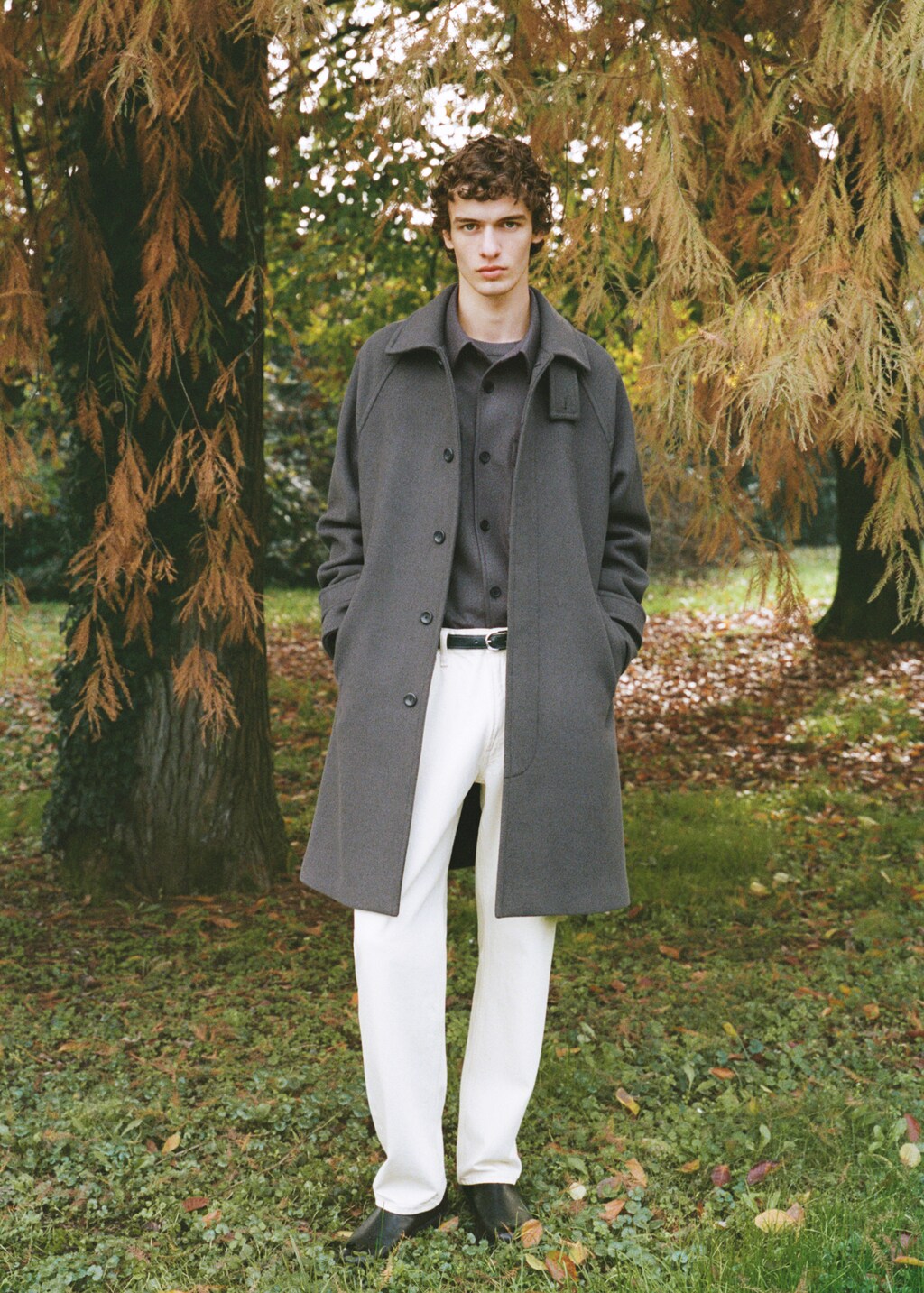 Long recycled wool coat - Khaki