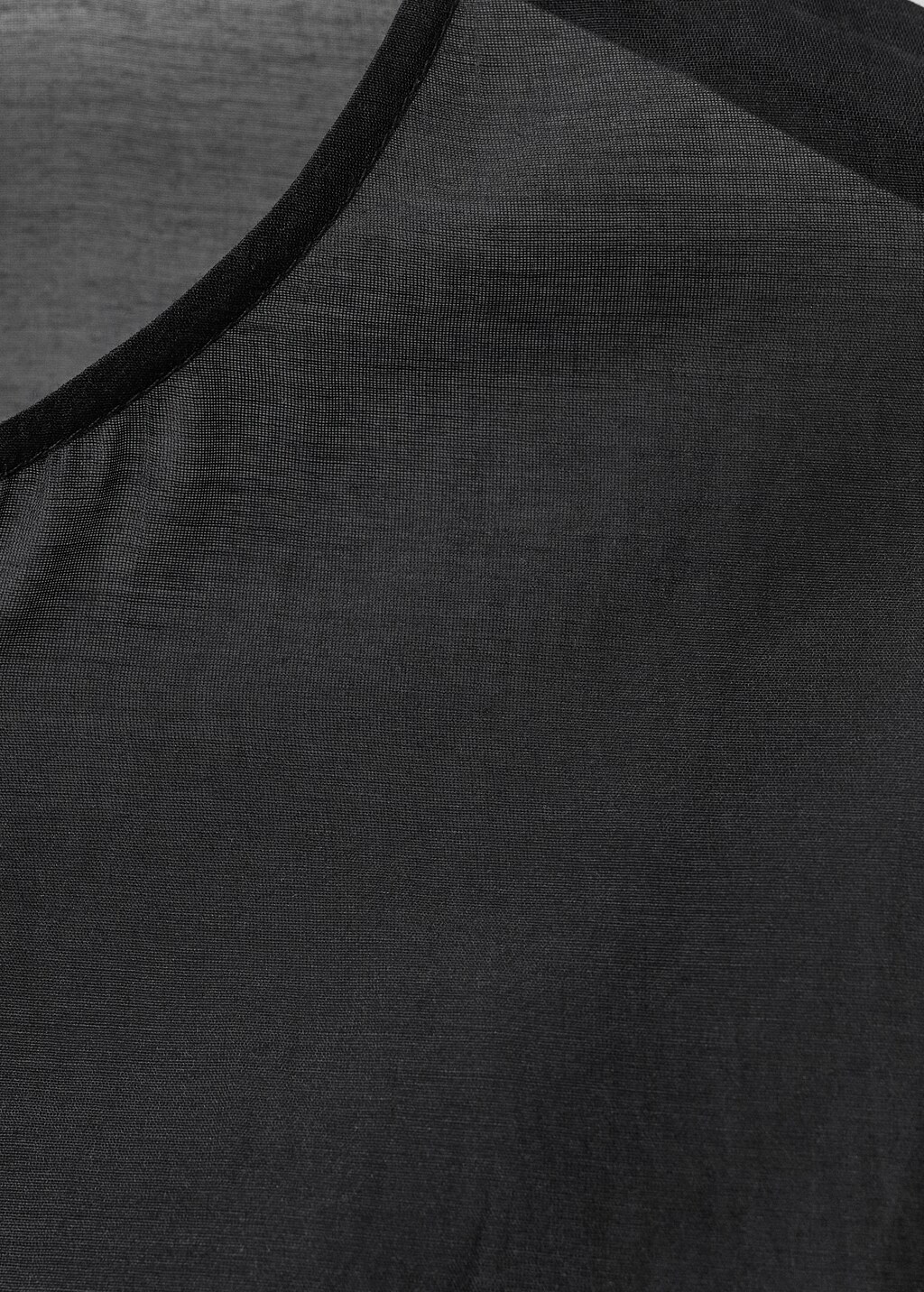 Semi-transparent silk-blend midi-dress - Black