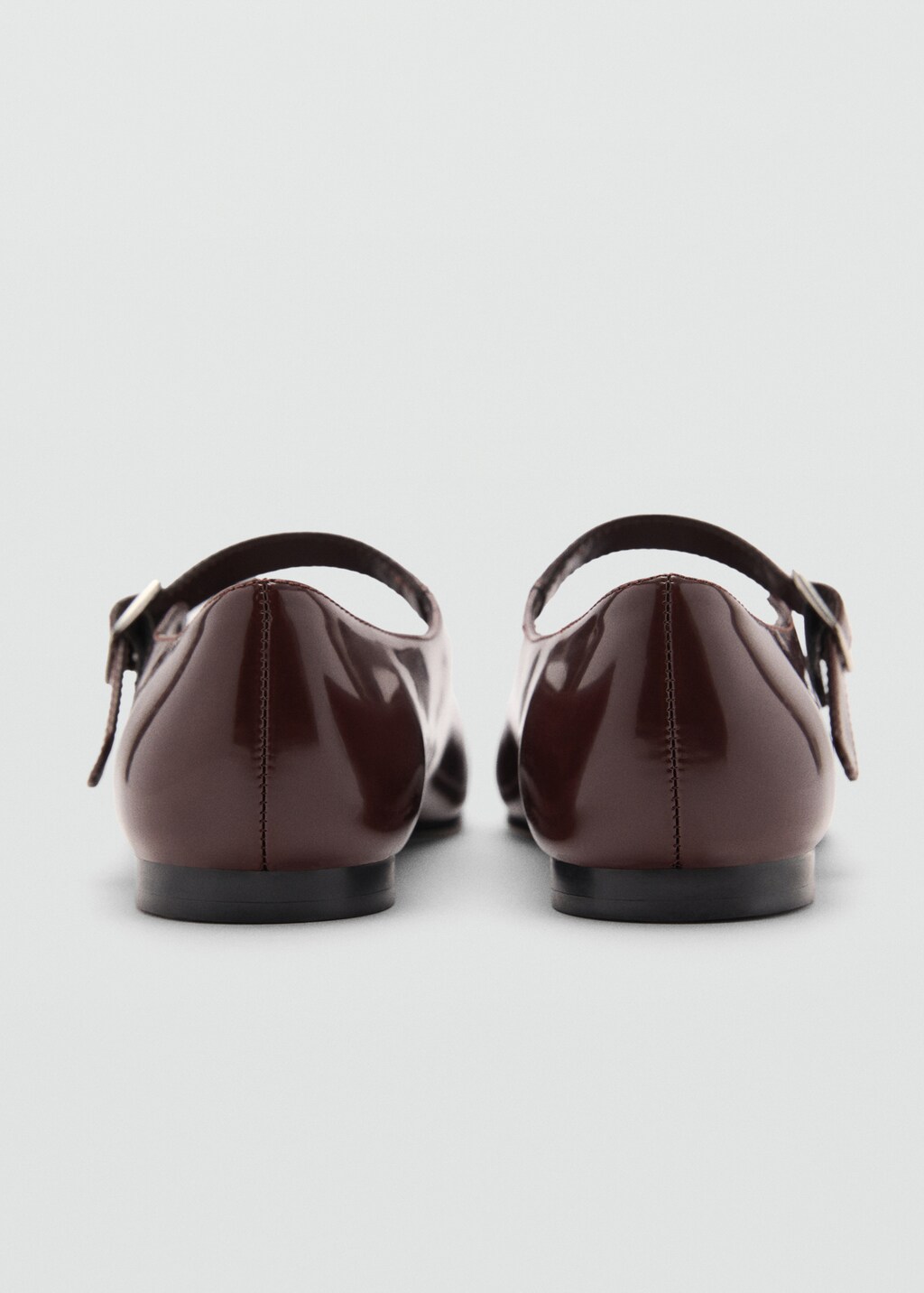 Patent leather-effect ballet flats - Burgundy
