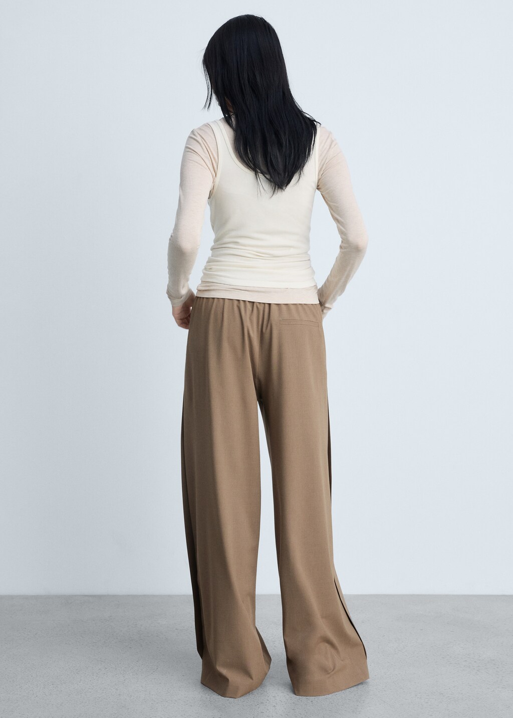 Wideleg jogger trousers - Medium Brown