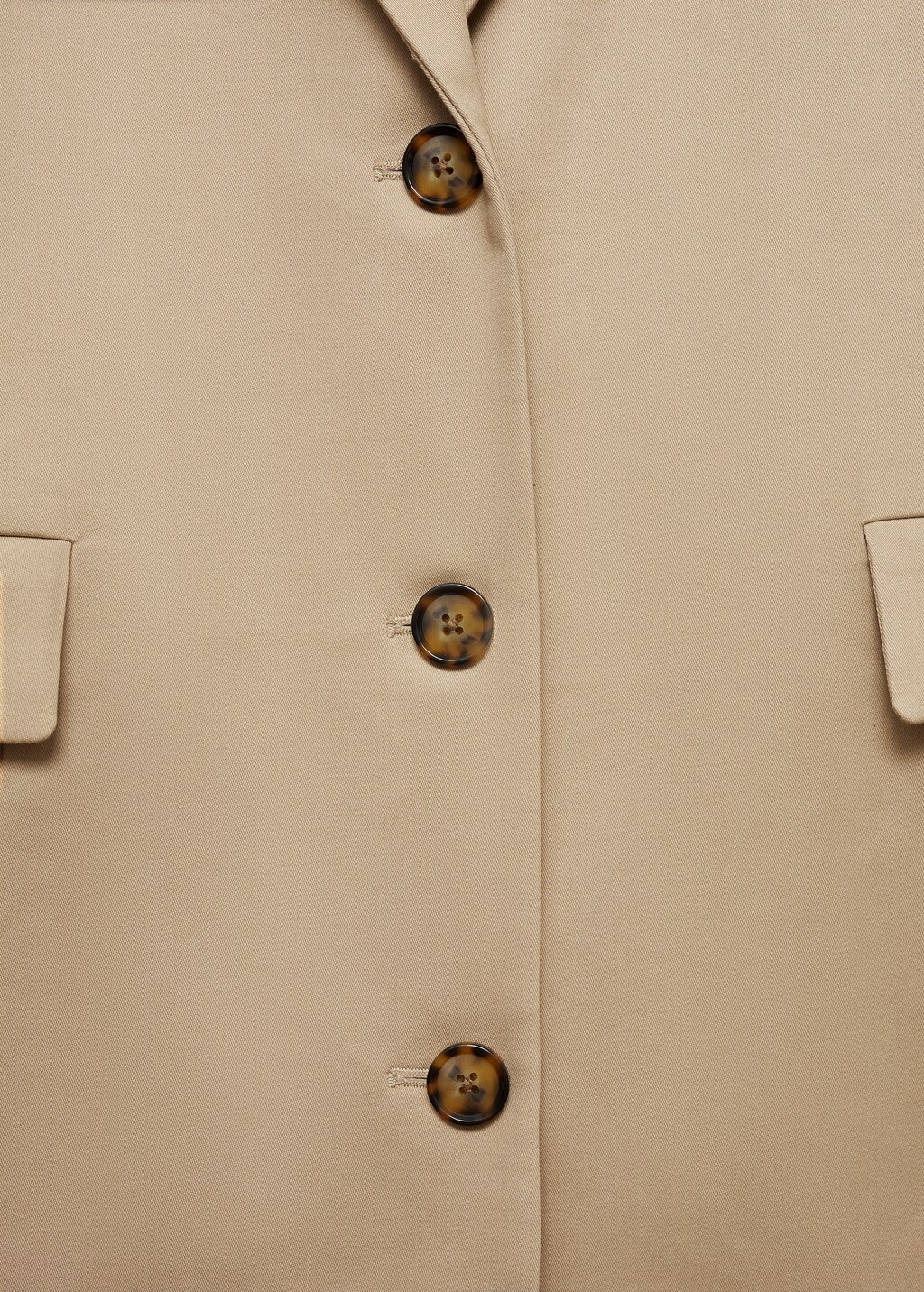 Straight cotton midi coat - Beige