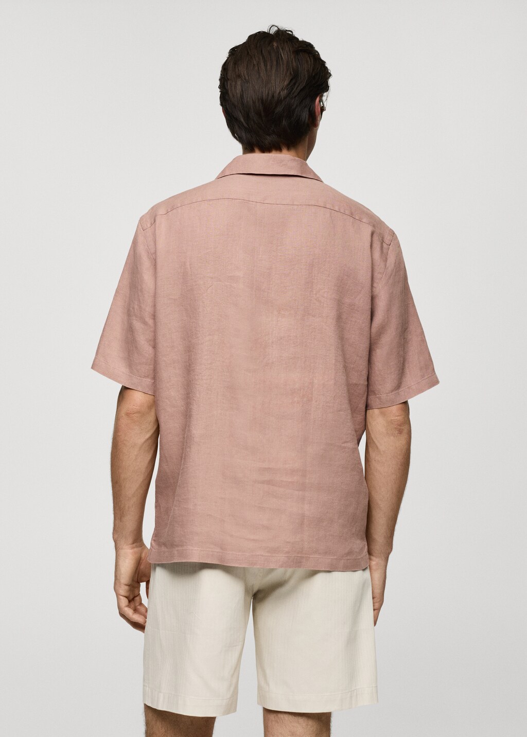 Regular-fit 100% linen shirt - White
