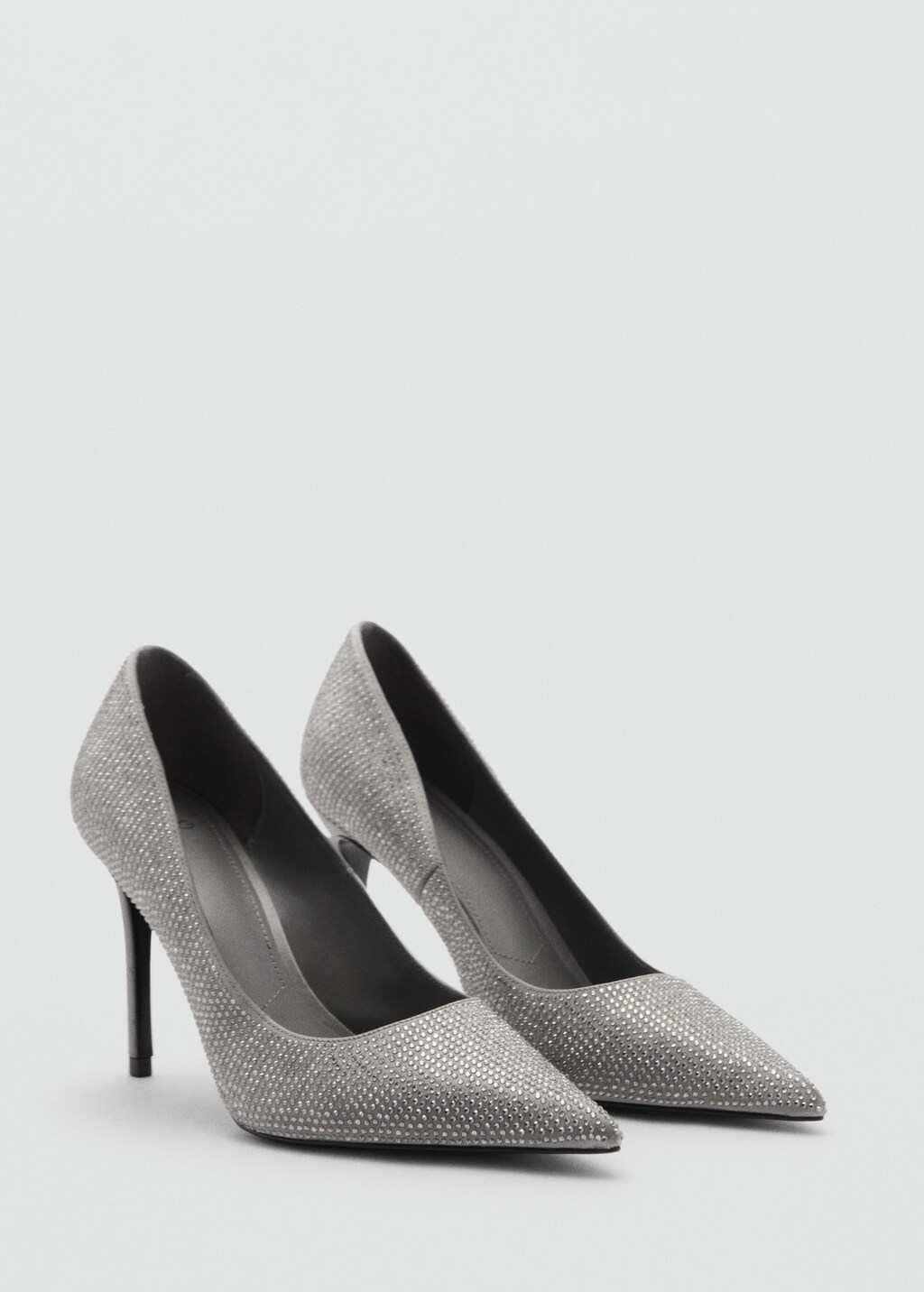 Rhinestone heel shoes - Silver