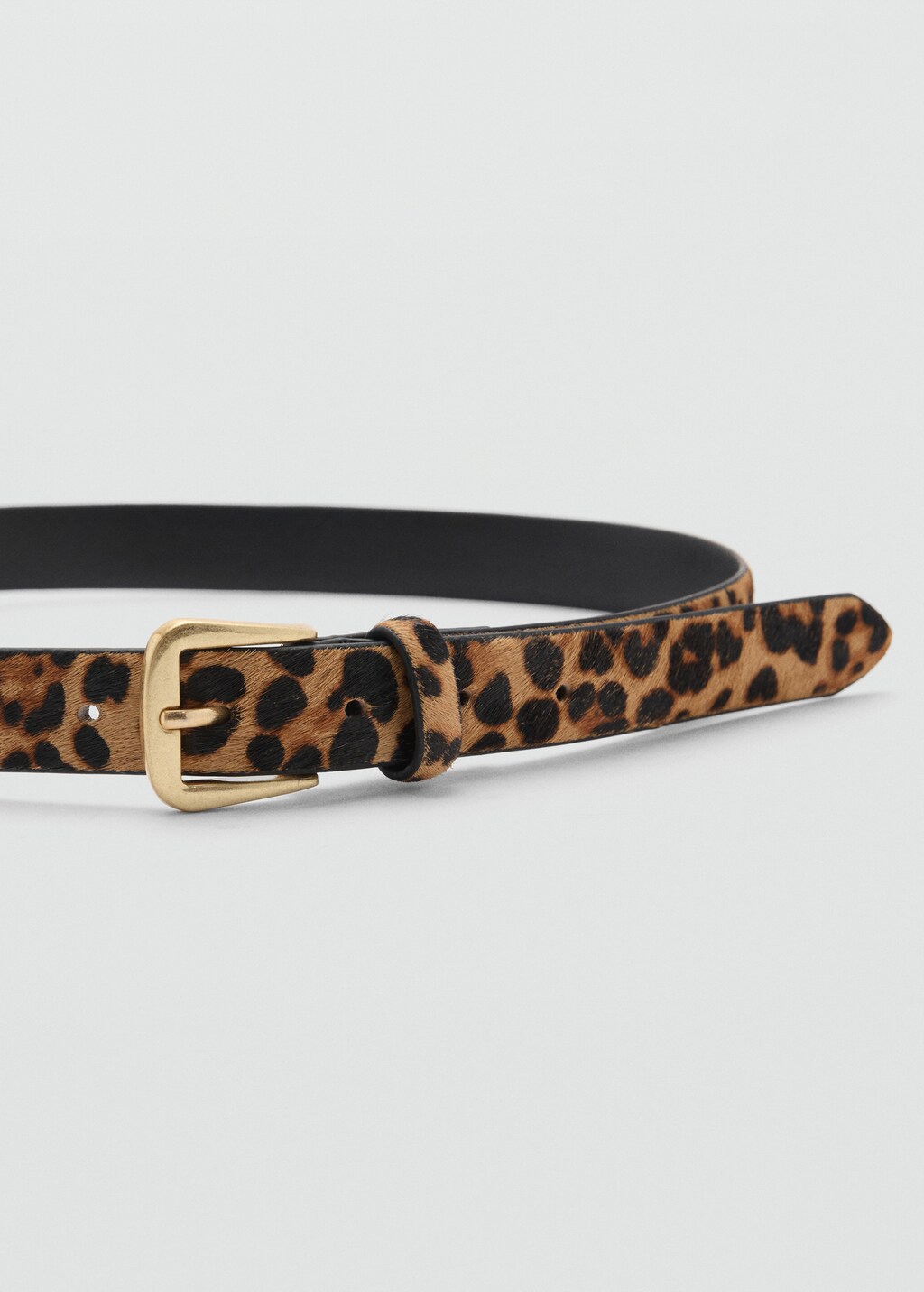 Leopard leather belt - Brown