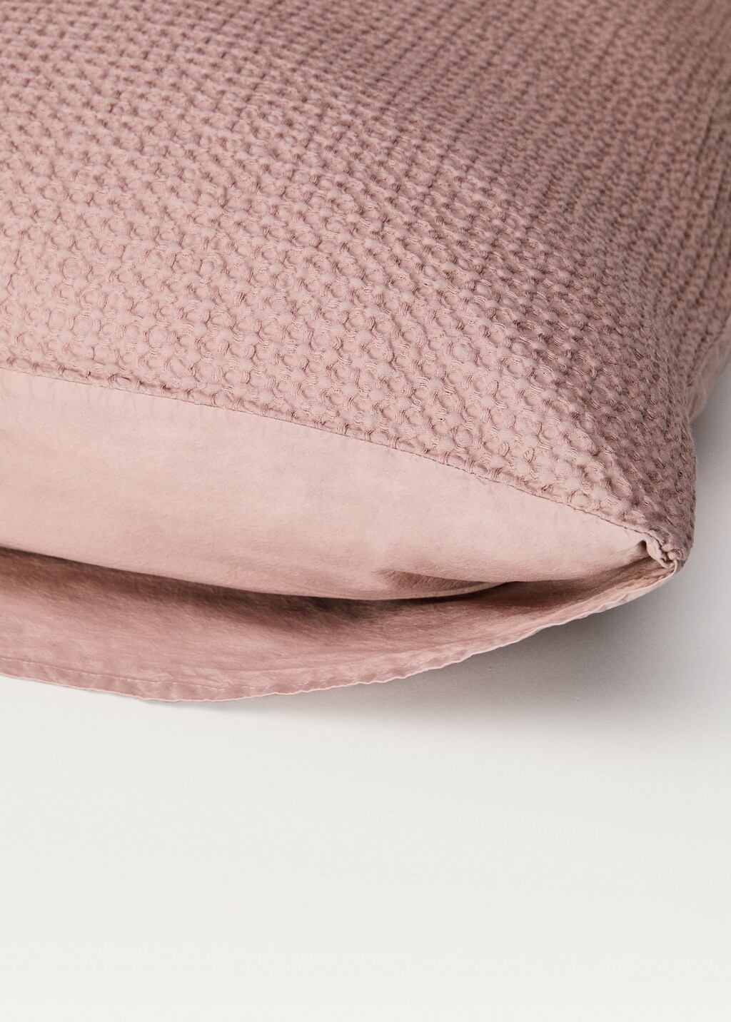 Cotton percale waffle pillowcase, 50x75 cm - Aqua Green