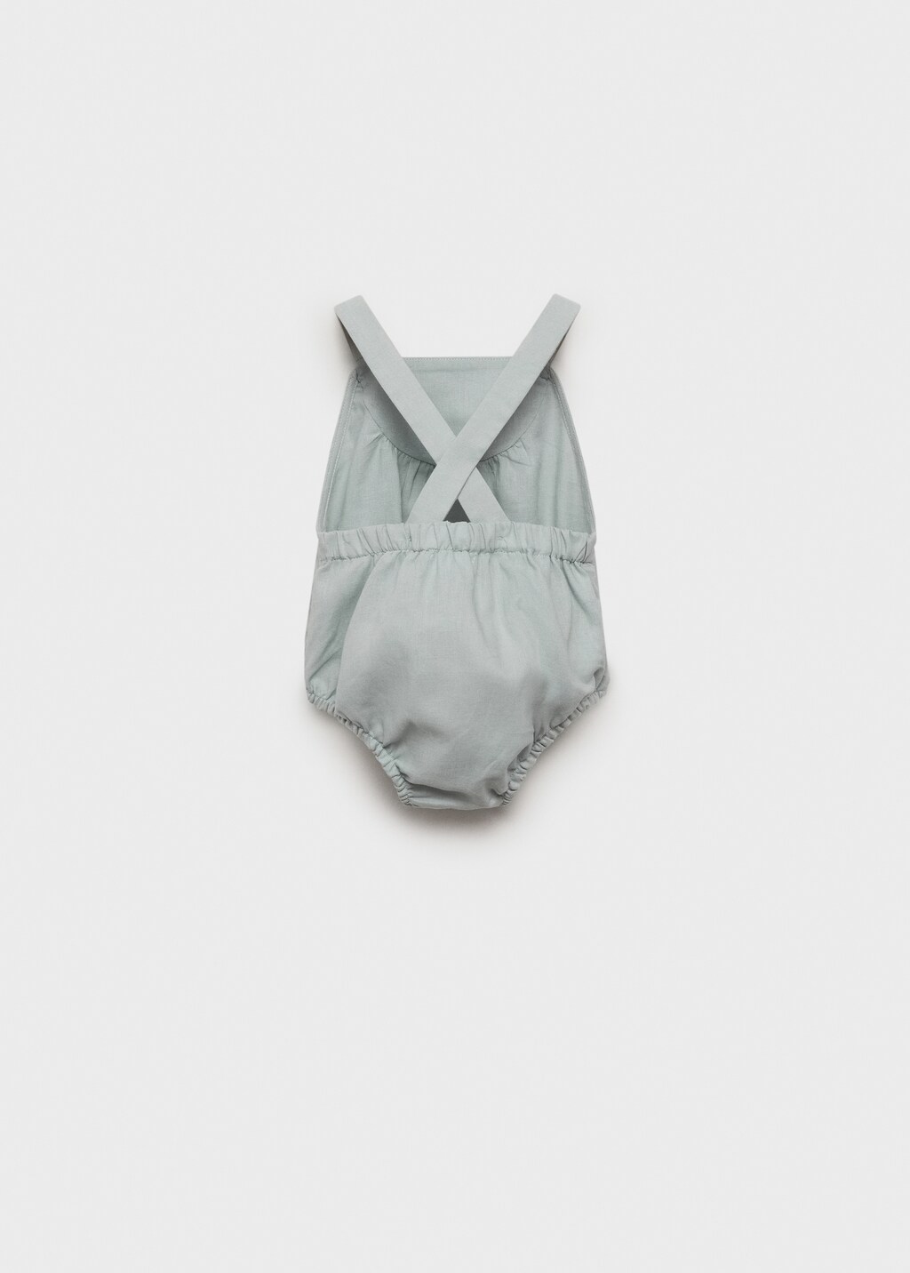 Linen romper - Aqua Green