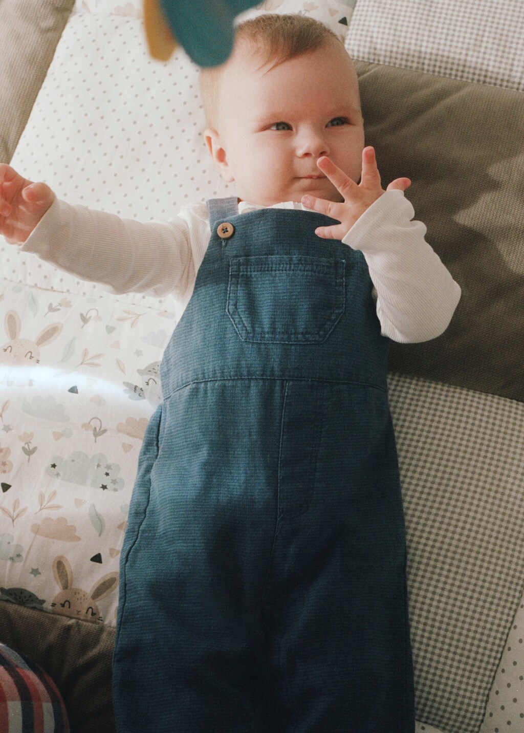 Long cotton dungarees - Blue