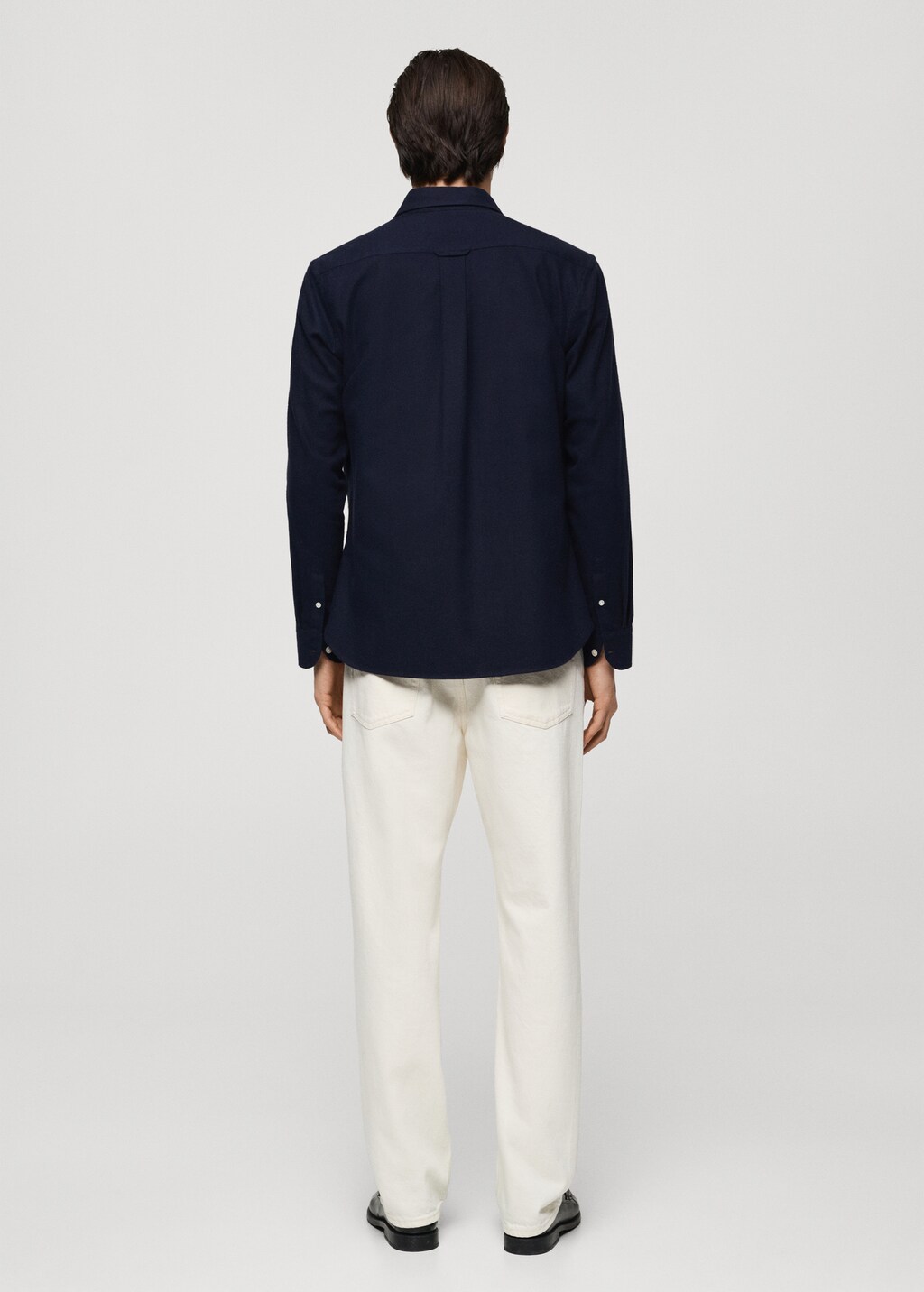 100% cotton flannel regular-fit shirt - Light/Pastel Grey