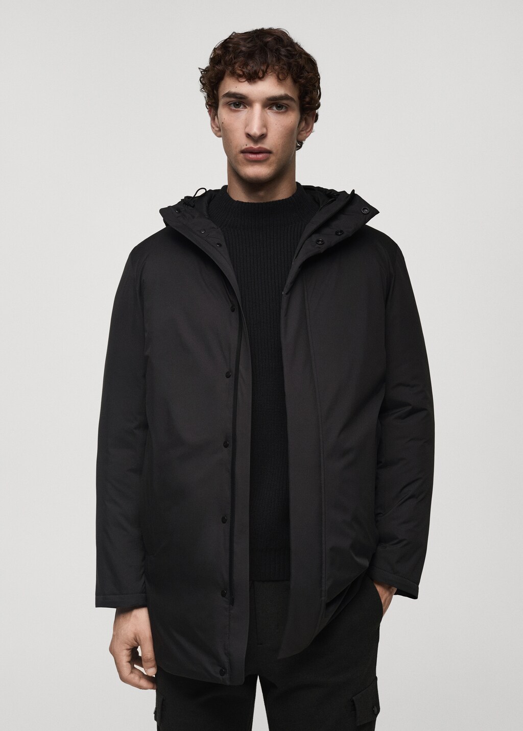 Thermore® waterproof quilted parka with Thermore® padding - Charcoal