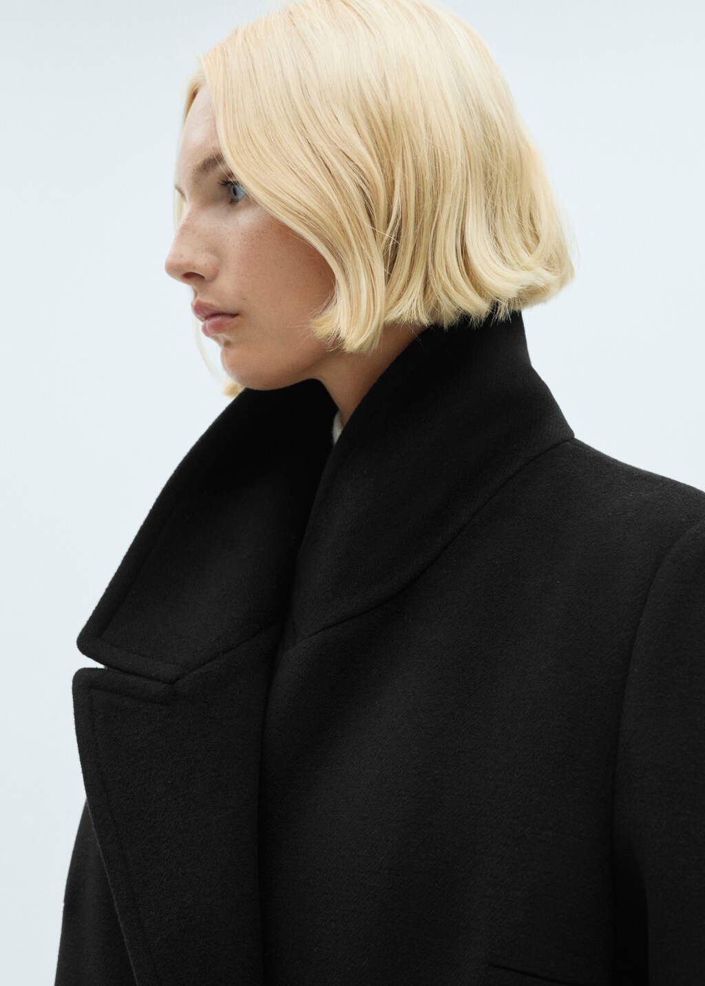 Lapels wool coat - Grey