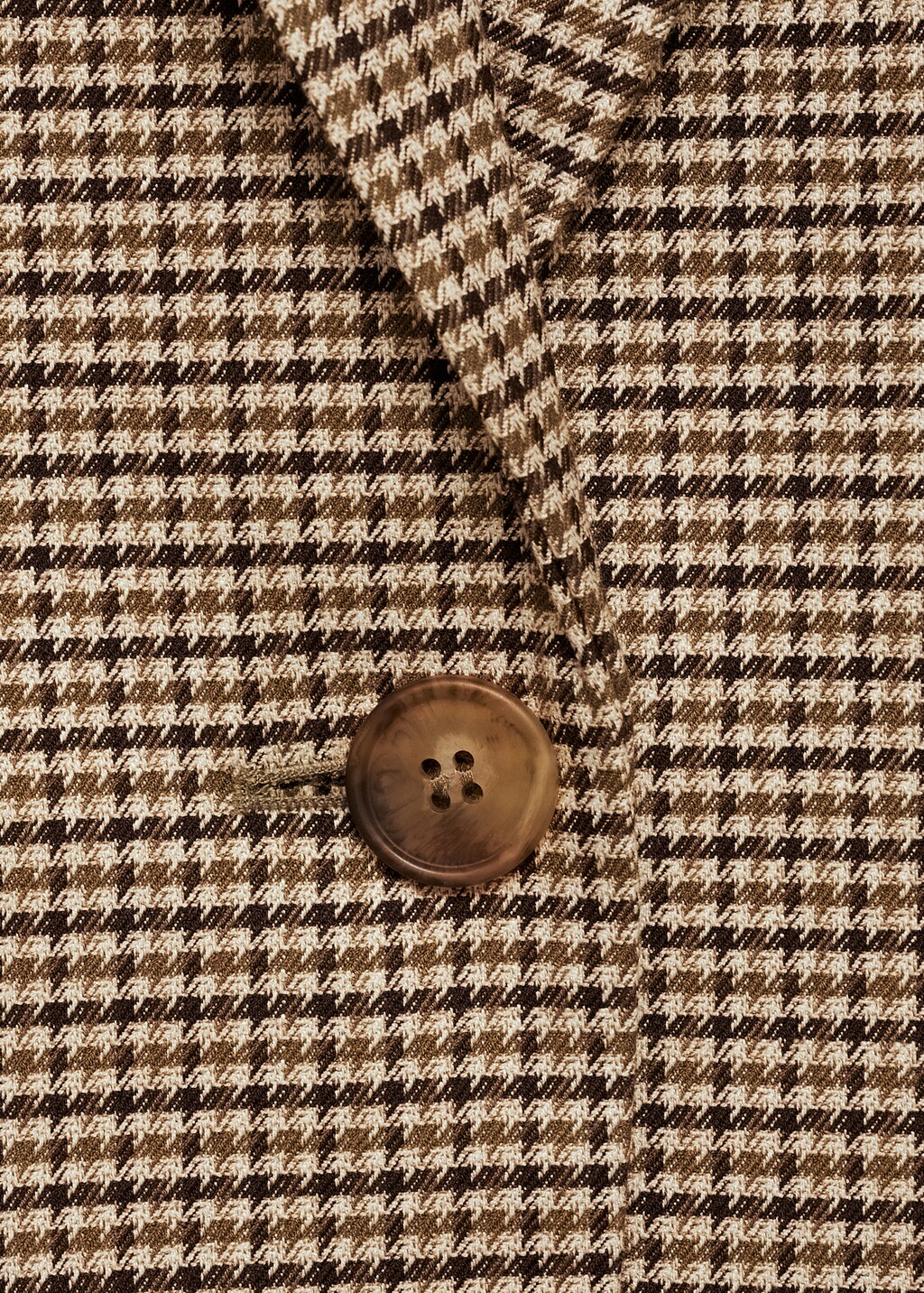 Straight-fit micro-houndstooth jacket - Brown