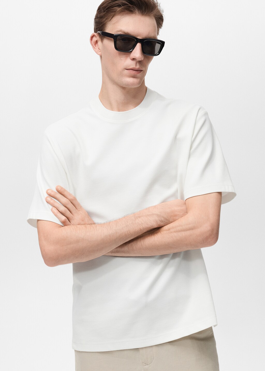 Regular-fit textured t-shirt - Dark Green