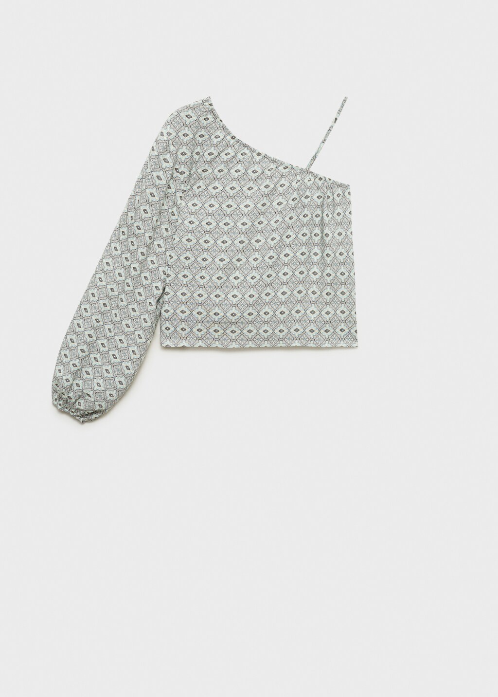 Asymmetrical printed blouse - Light/Pastel Grey