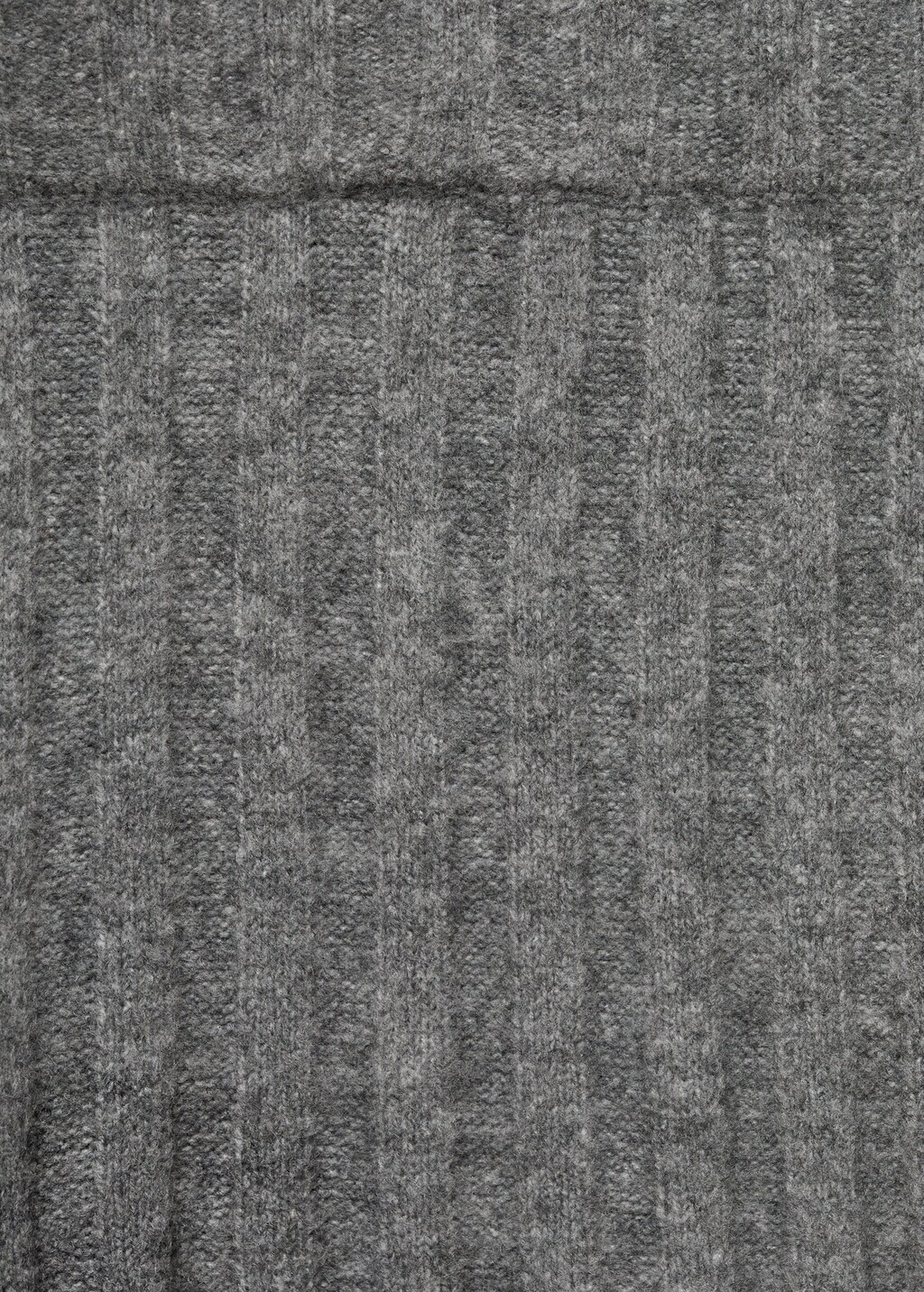 Straight-fit rib-knit trousers - Medium Heather Grey