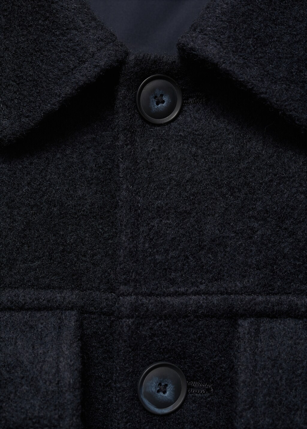Wool jacket with pockets - Dark Navy
