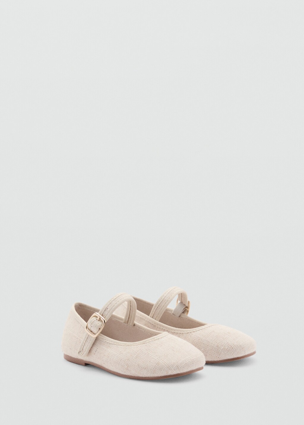 Round-toe ballet flats with buckle - Sand