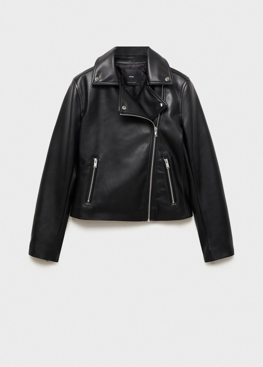 Leather-effect biker jacket - Black