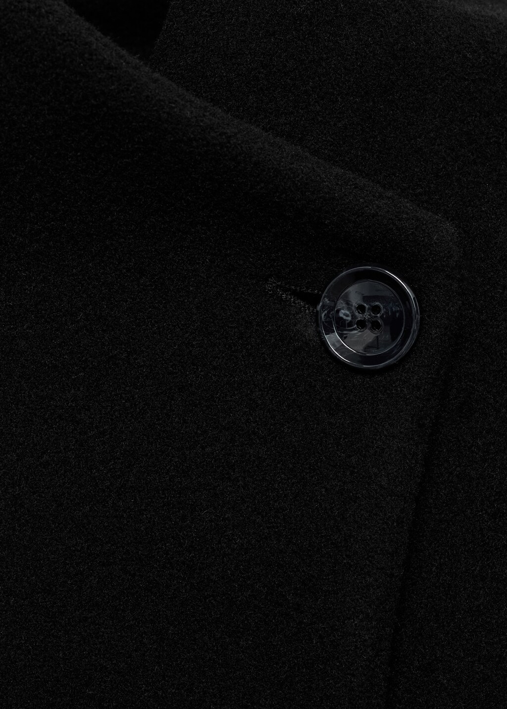 Turtleneck virgin wool coat - Black