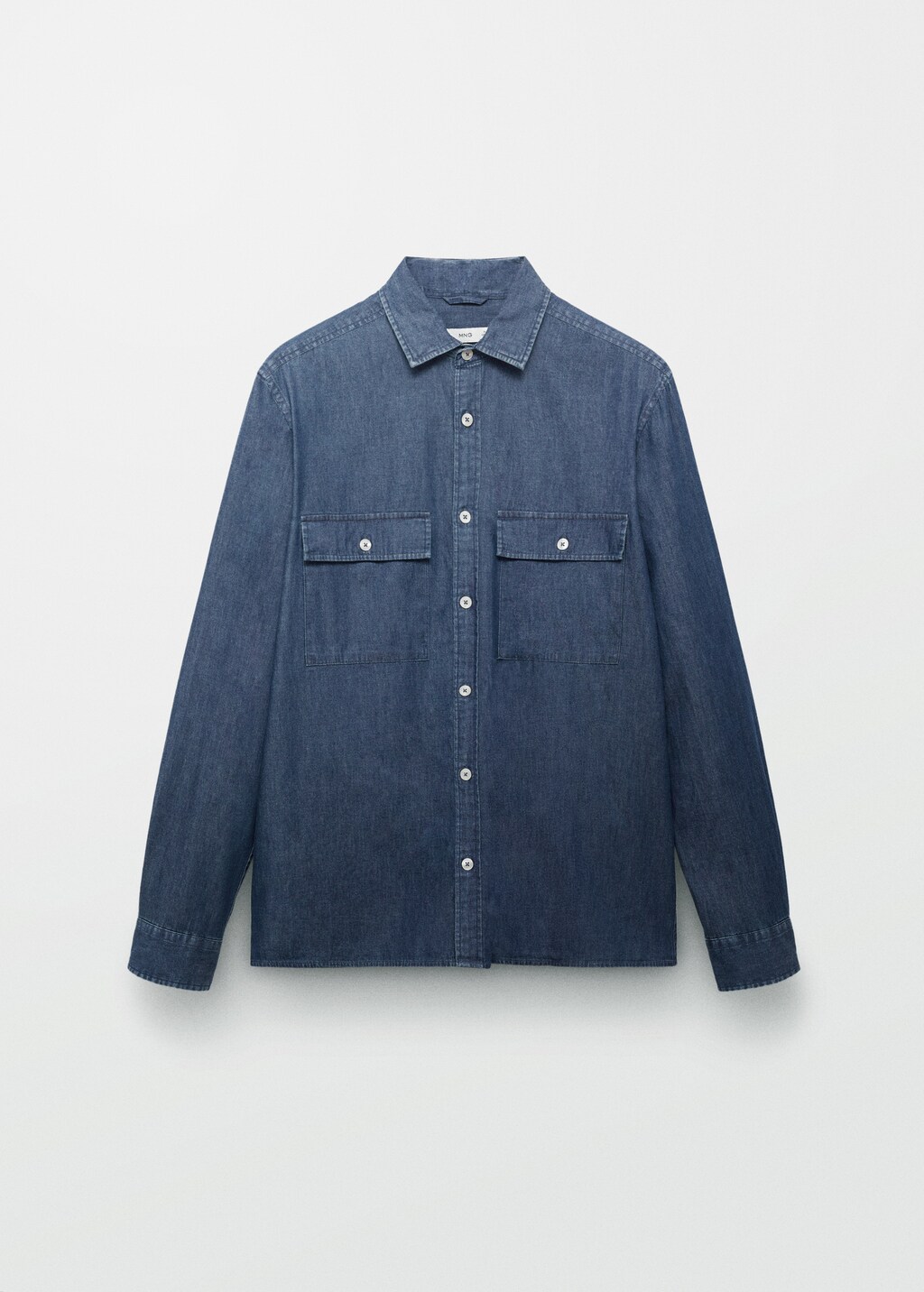 100% cotton chambray shirt - Dark Blue