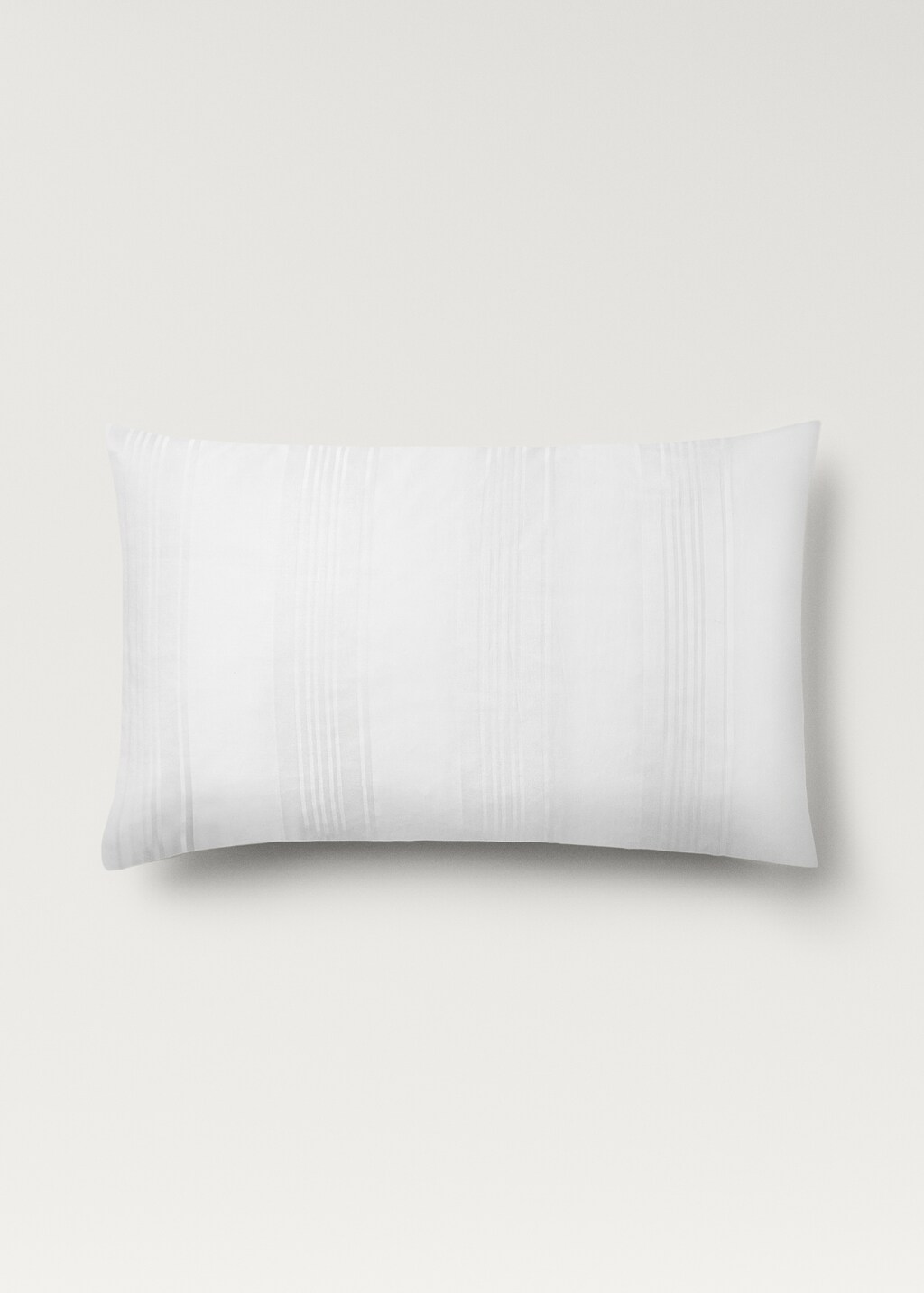 Cotton sateen 300 thread count striped pillowcase 50x75 cm - White