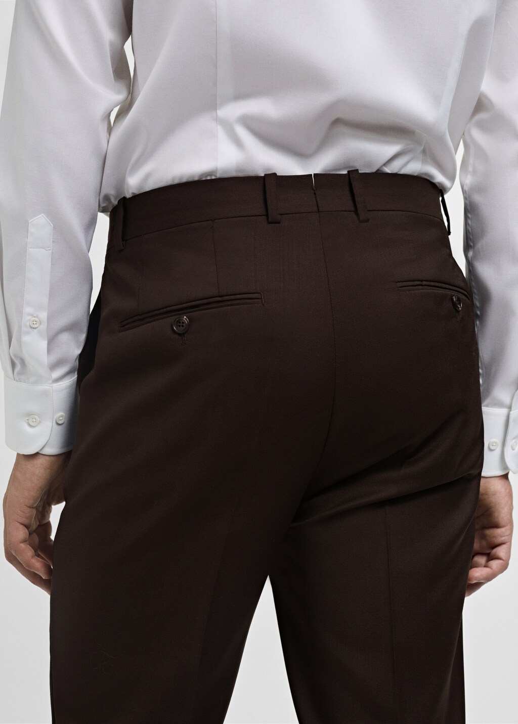 Venice 100% virgin wool suit trousers - Brown