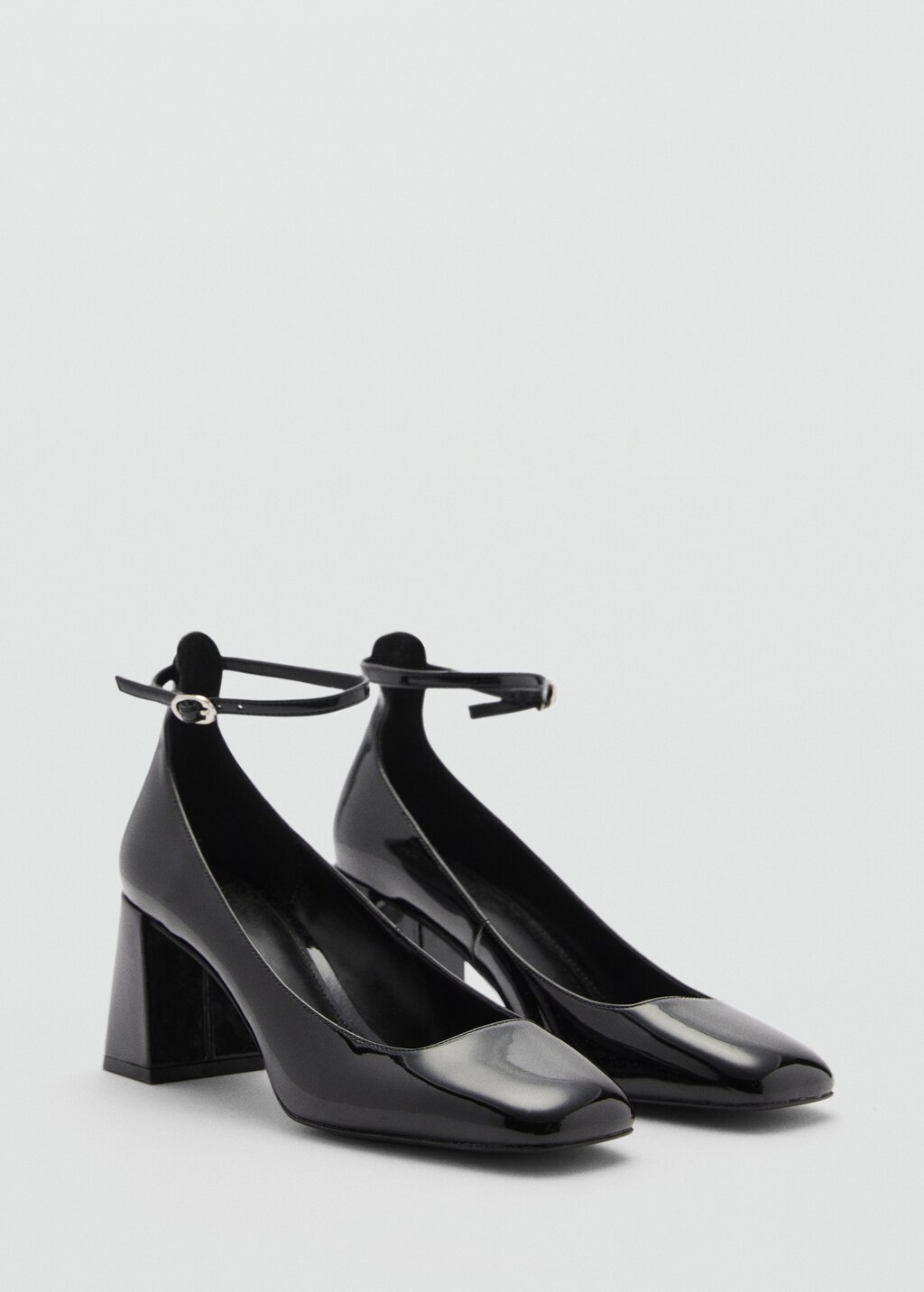 Patent leather-effect heeled shoes - Black